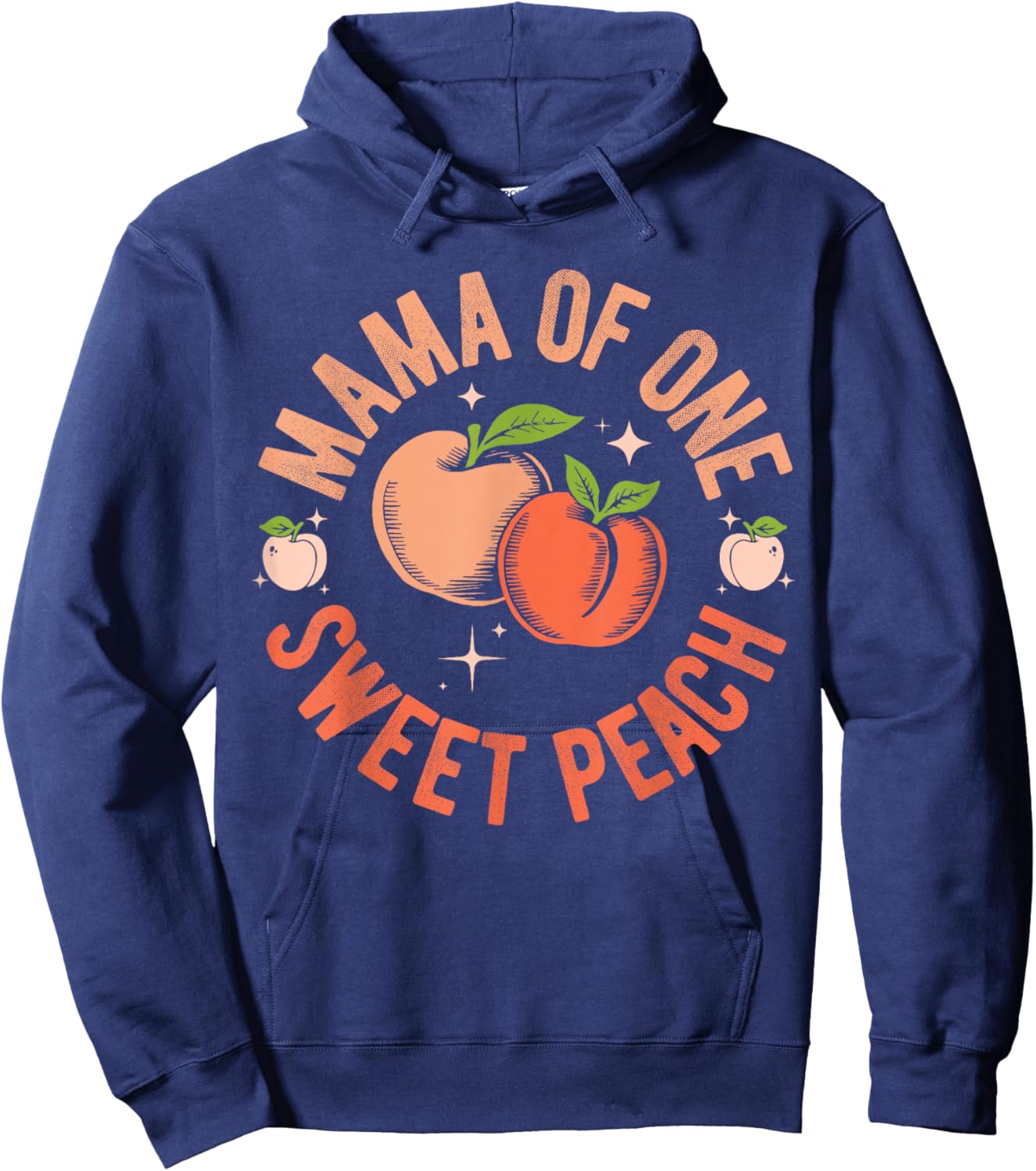 Mama Mom First Birthday One Sweet Peach Bday Family Matching Hoodie - Hoodie | Navy