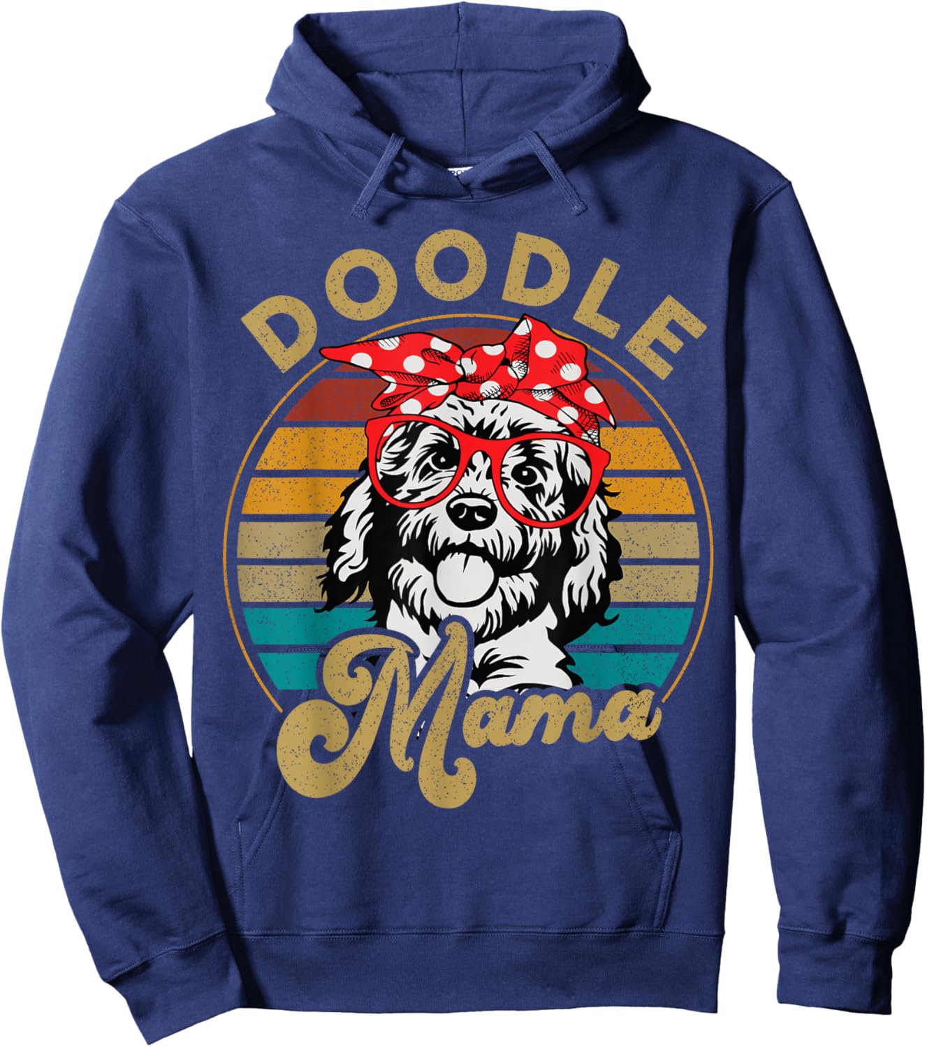 Dog Goldendoodle-Shirt Mom Doodle Mama Funny Vintage Hoodie - Hoodie | Navy