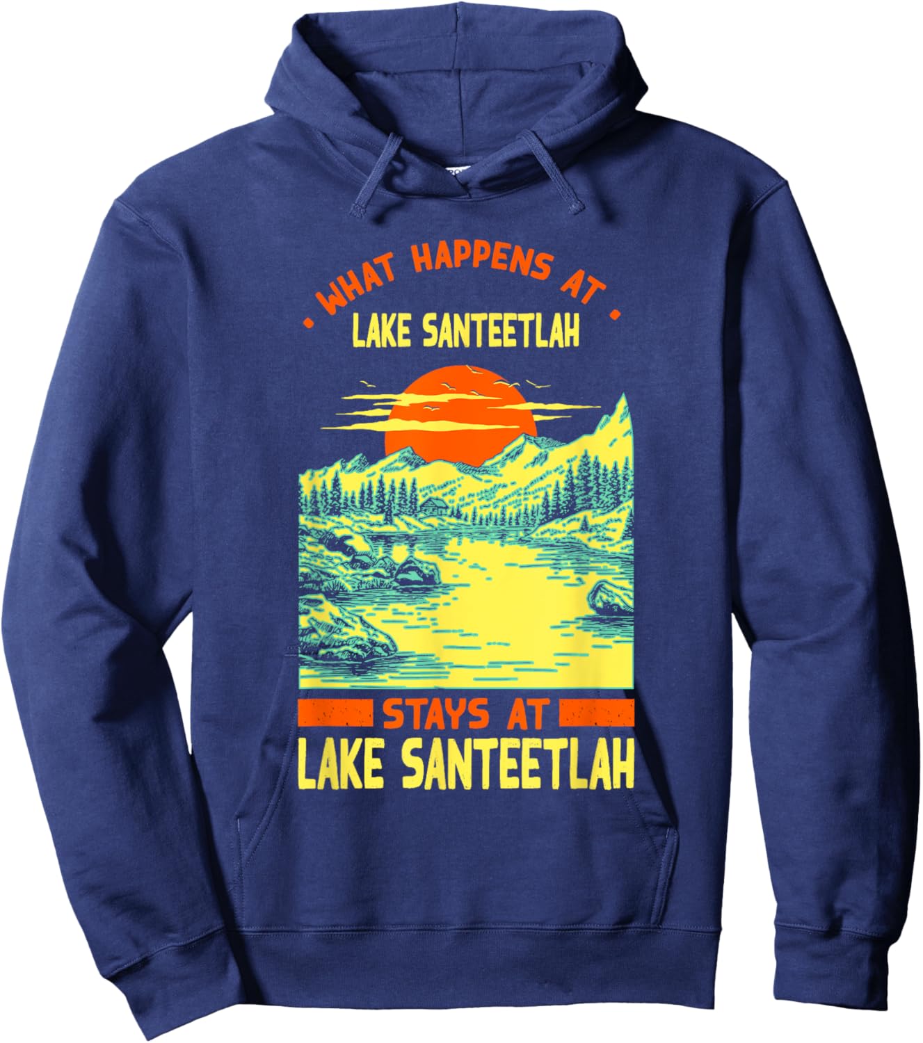Fishing Boating Camping Lake Vacation Lake Santeetlah Hoodie - Hoodie | Navy