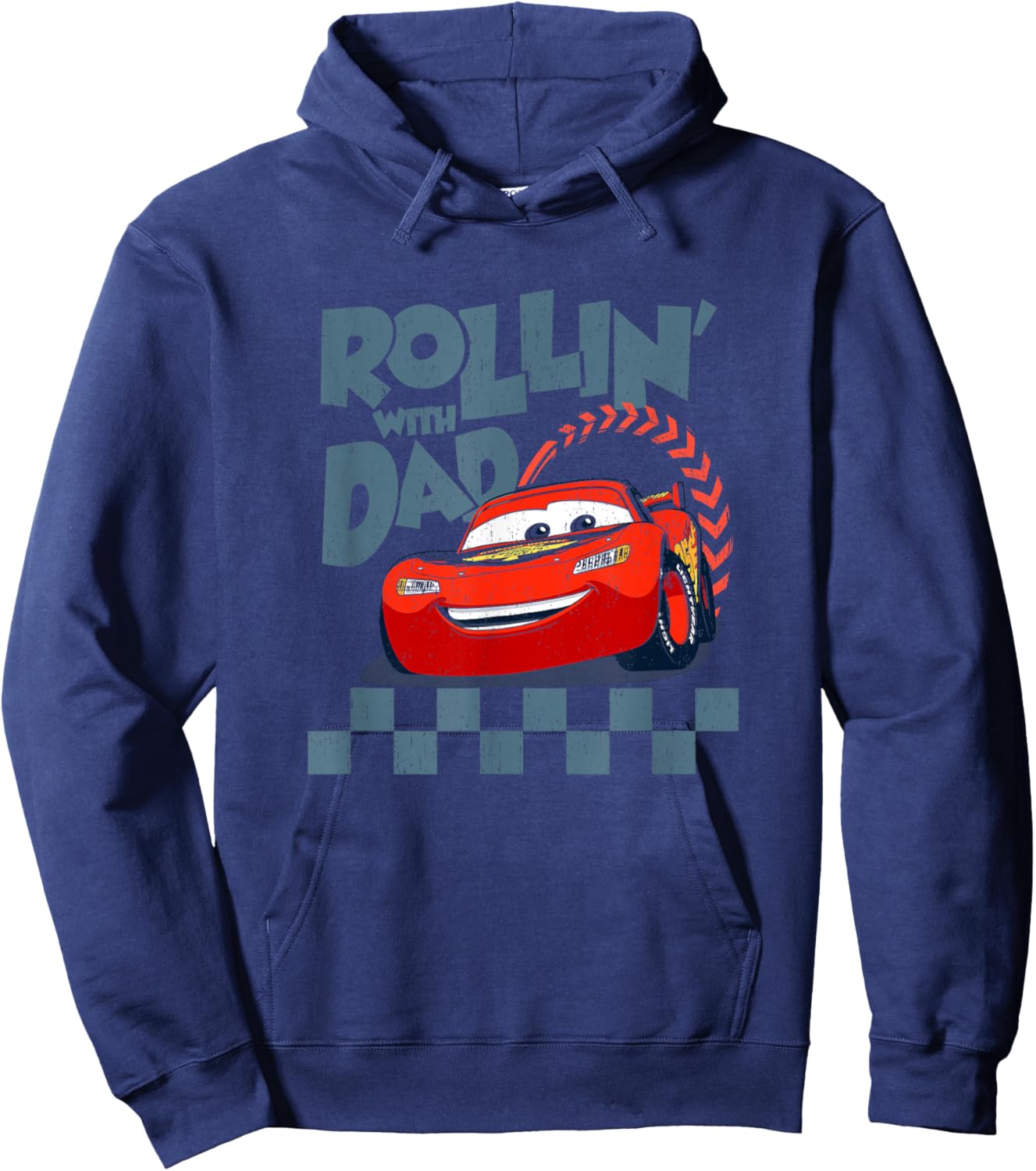 Disney Pixar Cars Rollin' with Dad Lightning McQueen Retro Hoodie - Hoodie | Navy