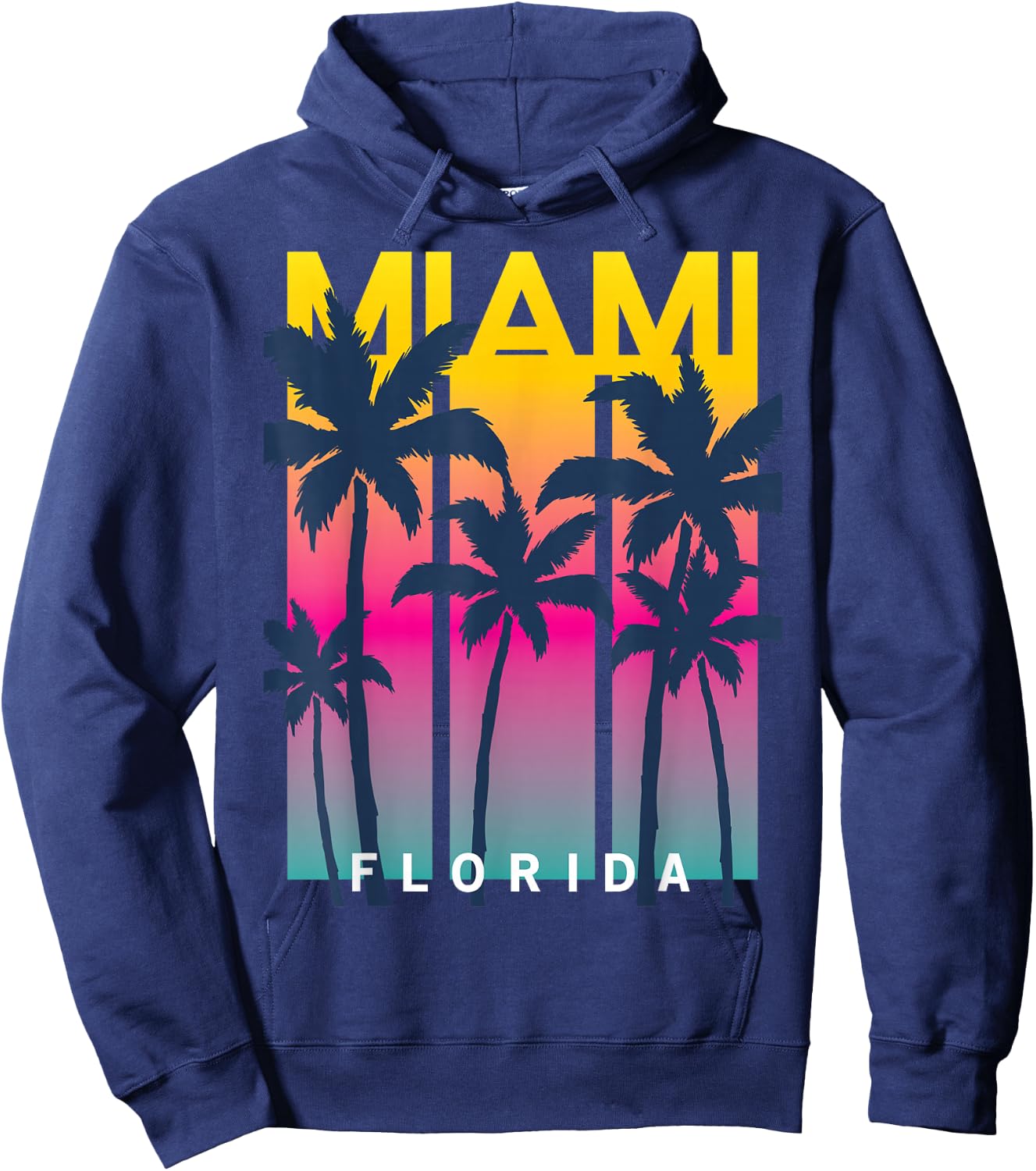 Cool Miami Florida Graphic Design , I Love Miami, Miami Hoodie - Hoodie | Navy