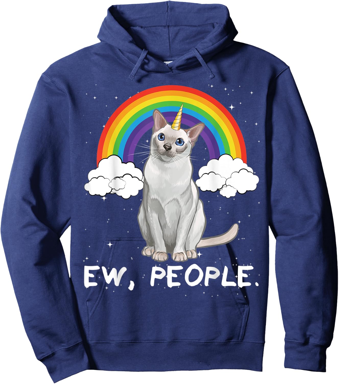 Rainbow Tonkinese Ew People Unicorn Cat Women Kids Hoodie - Hoodie | Navy