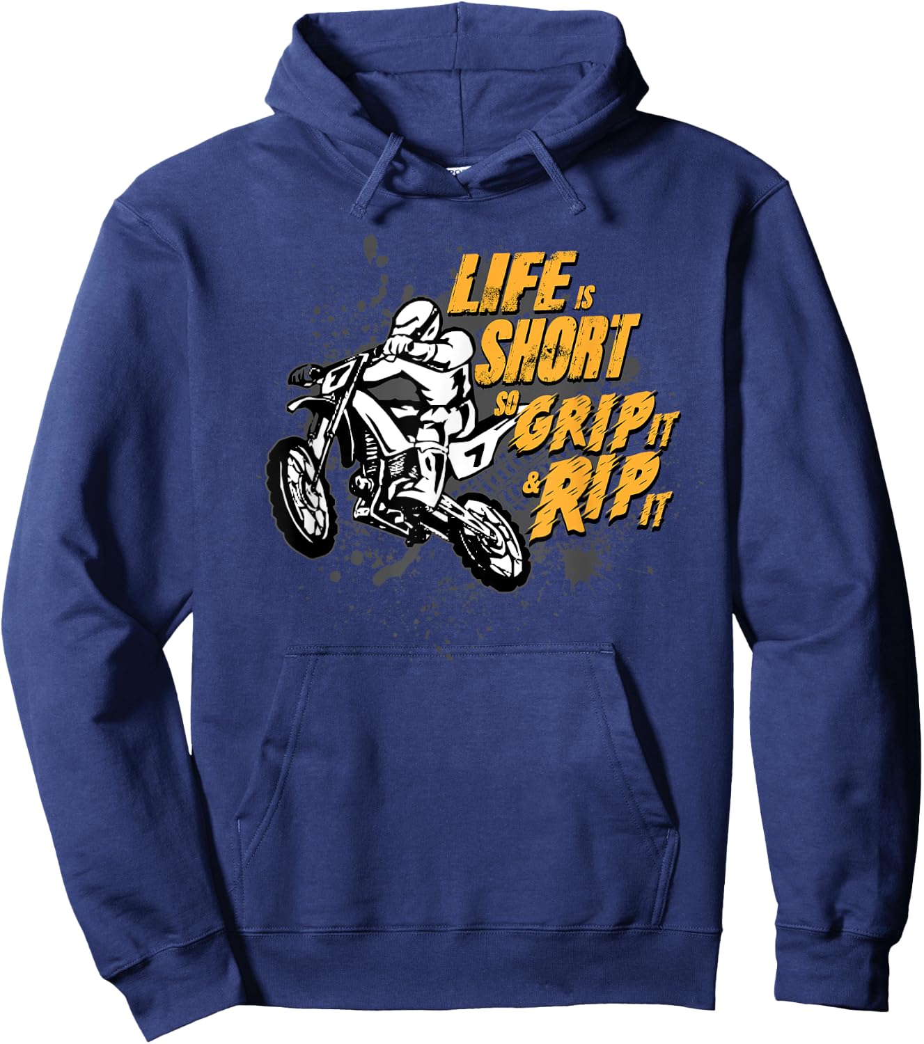 Grip It and Rip It MX Motocross Dirt Bike Rider Gifts Hoodie - Hoodie | Navy