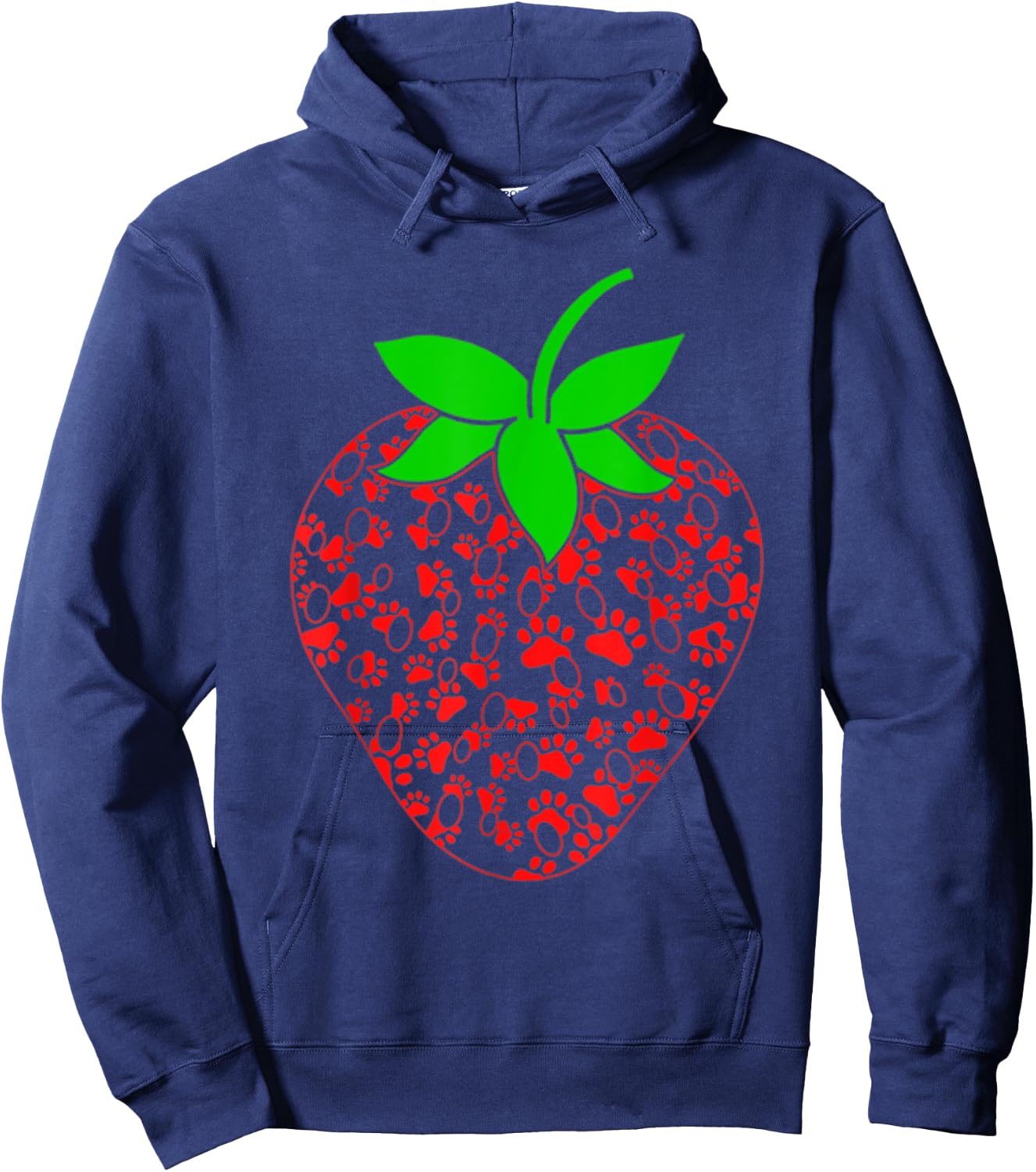 Strawberry Puppy Paw Print Shirt Gift Dog Animal Lovers Women Kids Hoodie - Hoodie | Navy