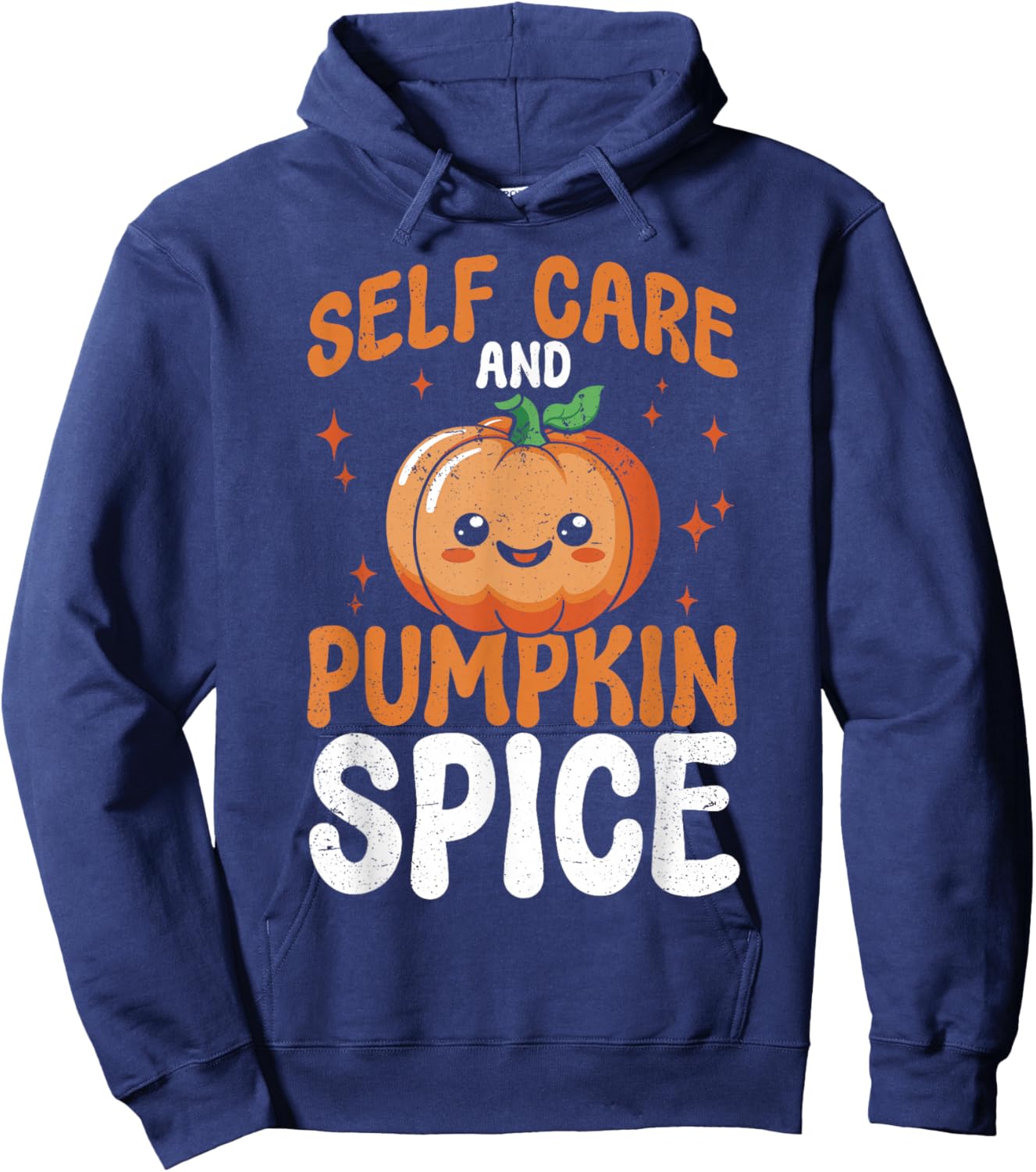 Mental Health Self Care And Pumpkin Spice Halloween Hoodie - Hoodie | Navy