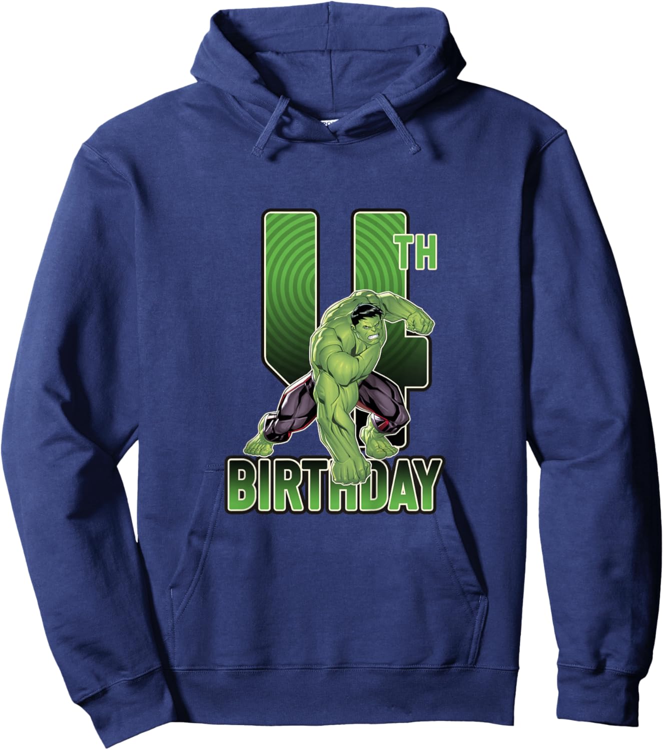 Kids Marvel Avengers Classic Incredible Hulk Smash 4th Birthday Hoodie - Hoodie | Navy