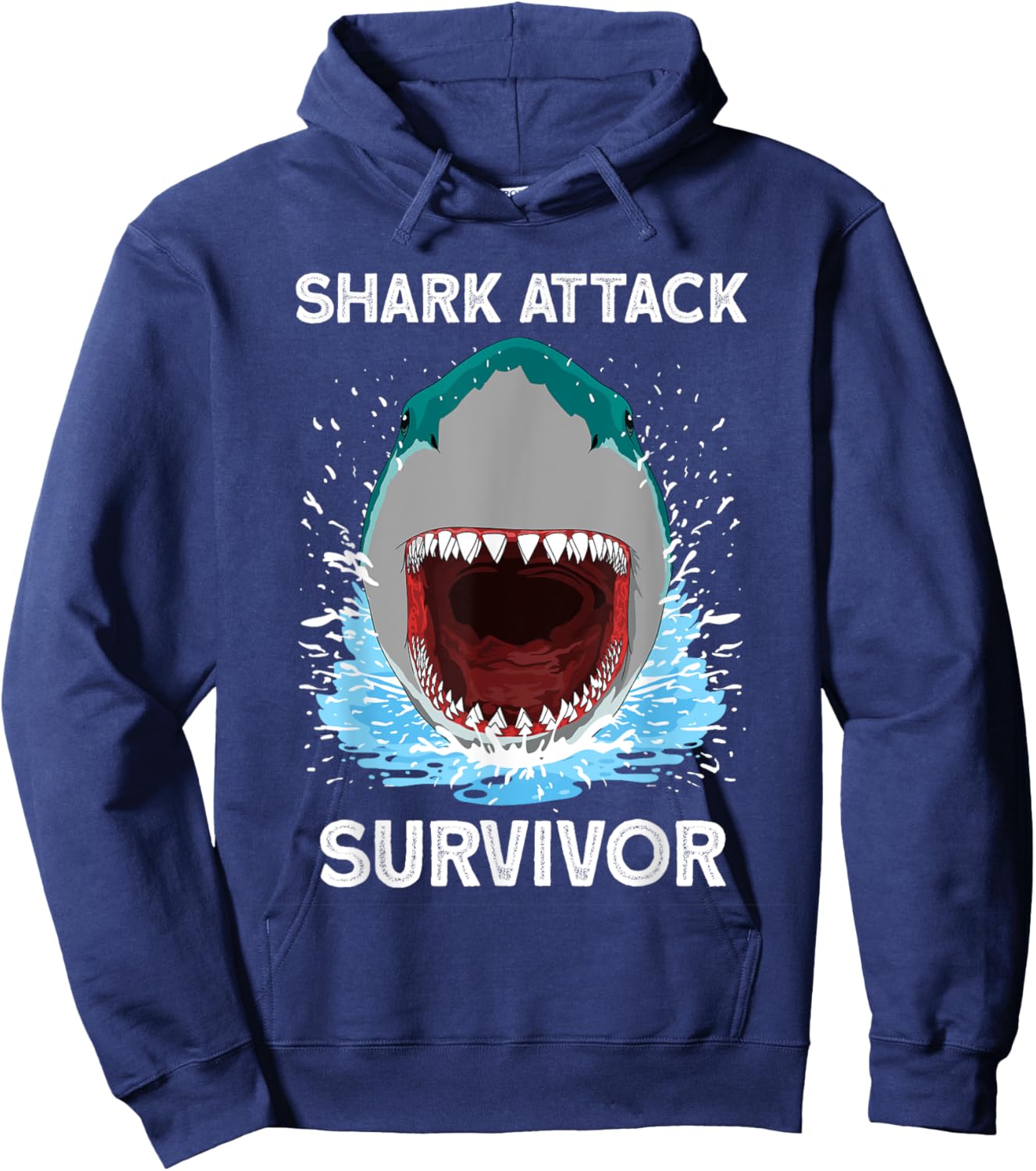 Shark Attack Survivor - Shark Lover Hoodie - Hoodie | Navy