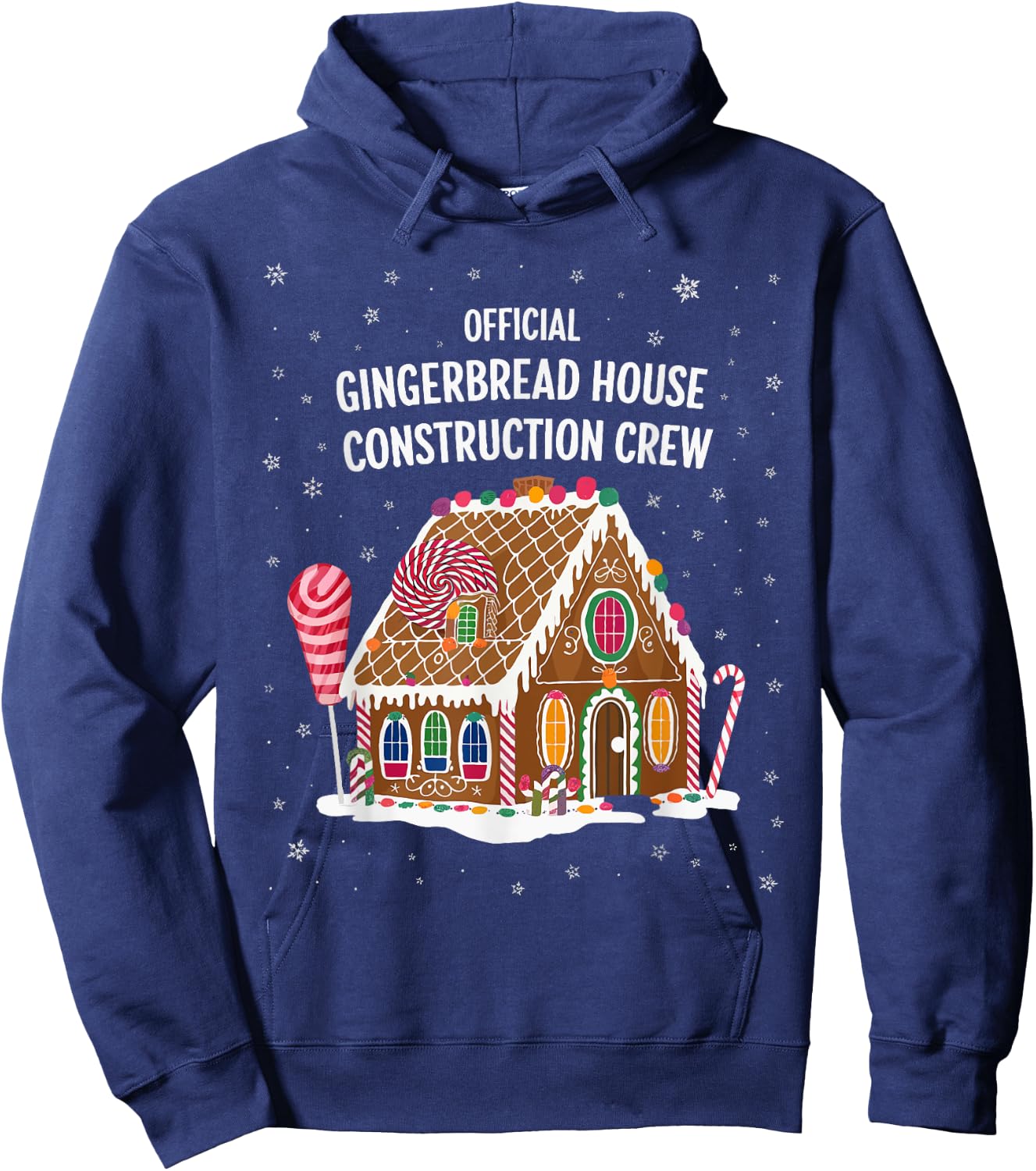 Gingerbread House Construction Crew Cookie Baking Christmas Hoodie - Hoodie | Navy