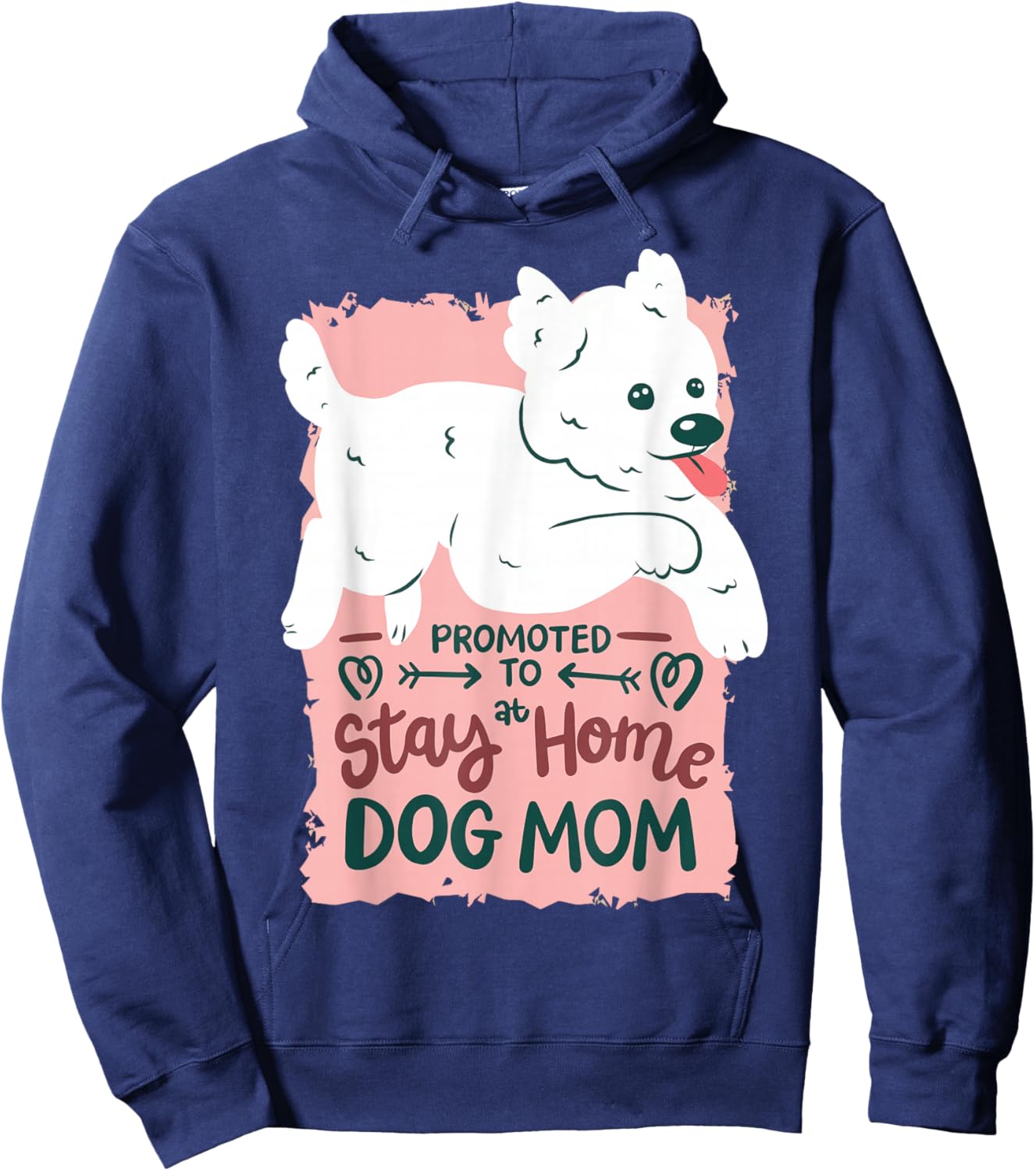 Promoted To Stay At Home Dog Mom Hoodie - Hoodie | Navy