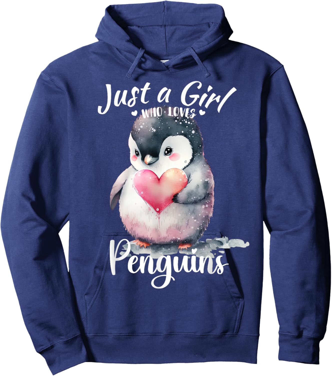 Just a Girl Who Loves Penguins for Girls Who Love Animals Hoodie - Hoodie | Navy