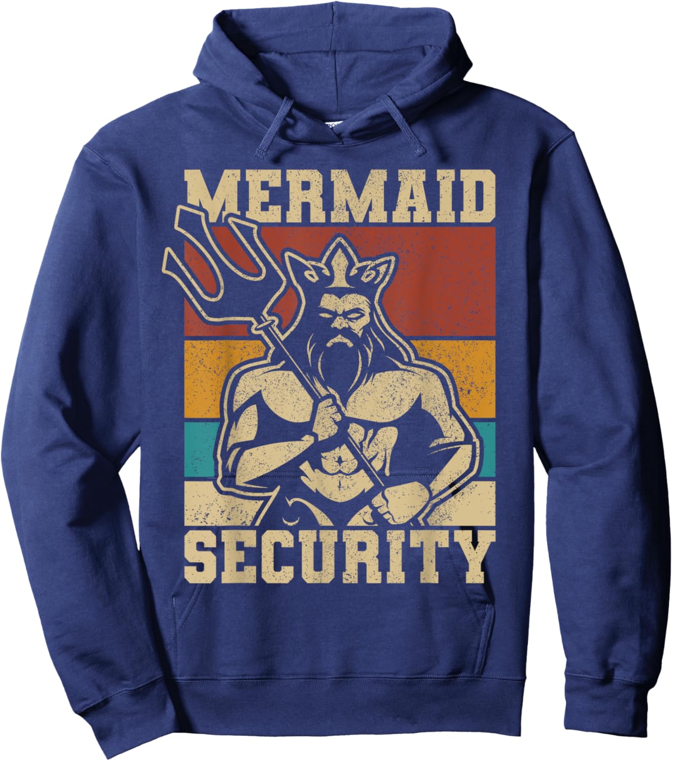 Mermaid Security Bday Costume Merman Birthday Party Outfit Hoodie - Hoodie | Navy