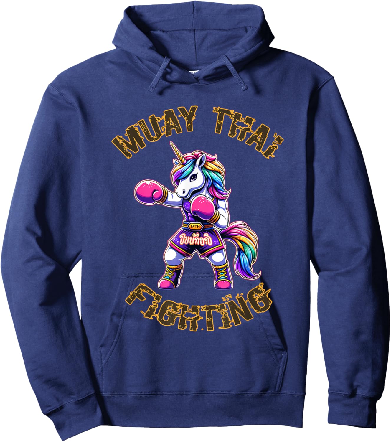 Muay Thai Unicorn - Unicorn Kickboxing Thai Boxing Hoodie - Hoodie | Navy