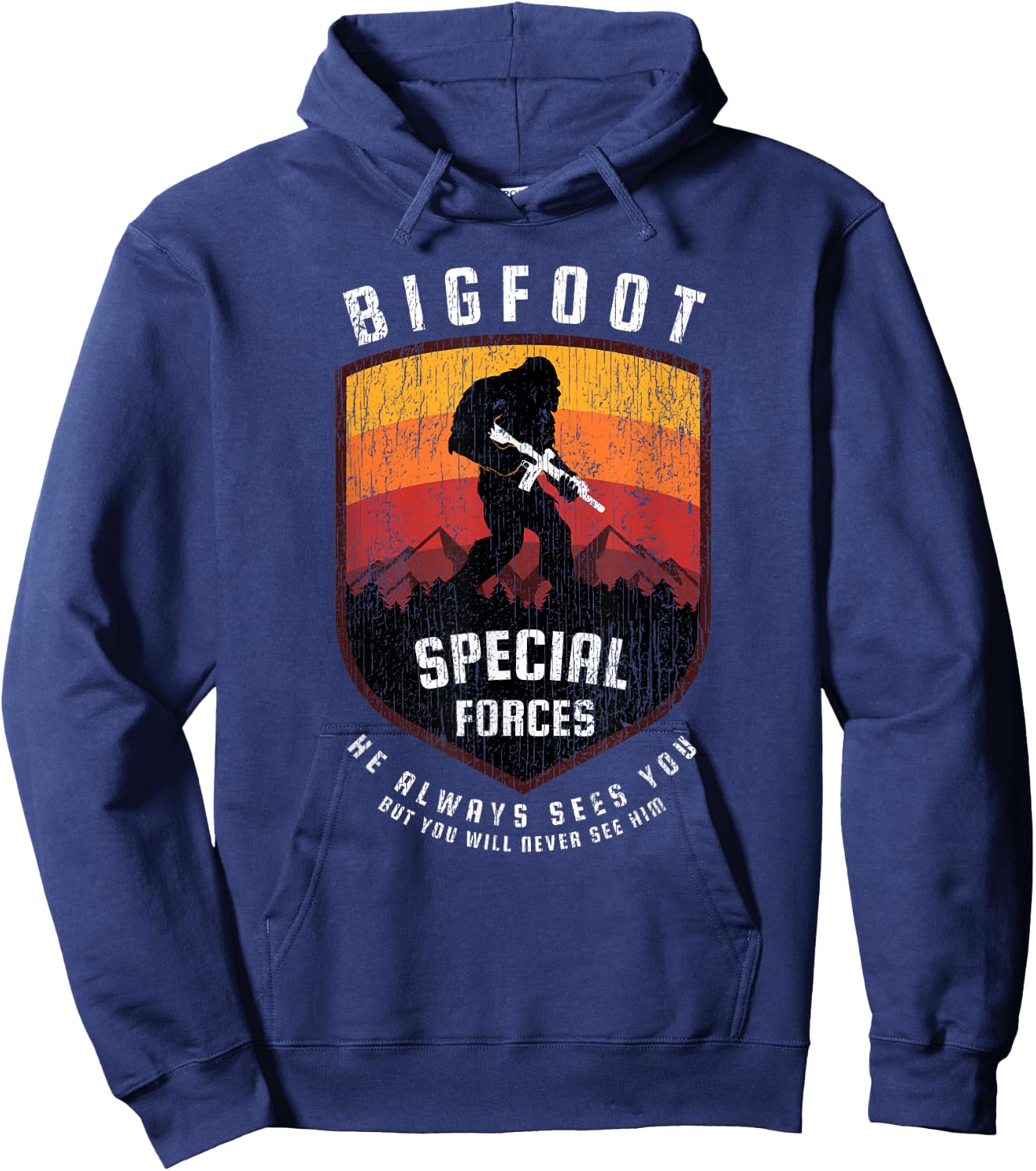 Funny Bigfoot Tactical Special Forces Gift Military Hoodie - Hoodie | Navy