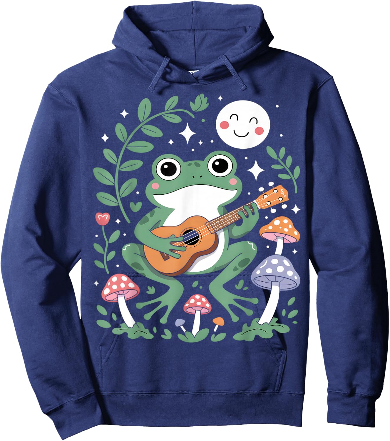Frog Playing Ukulele Hoodie - Hoodie | Navy