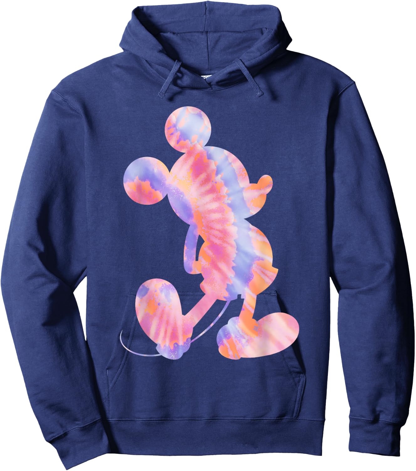 Disney Mickey Mouse Silhouette 90s Tie Dye Hoodie - Hoodie | Navy