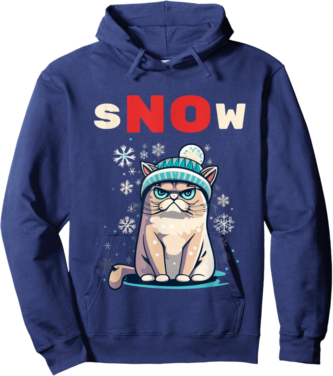 Snow Hater I Don't Do Winter Always Freezing Cat Hate Cold Hoodie - Hoodie | Navy