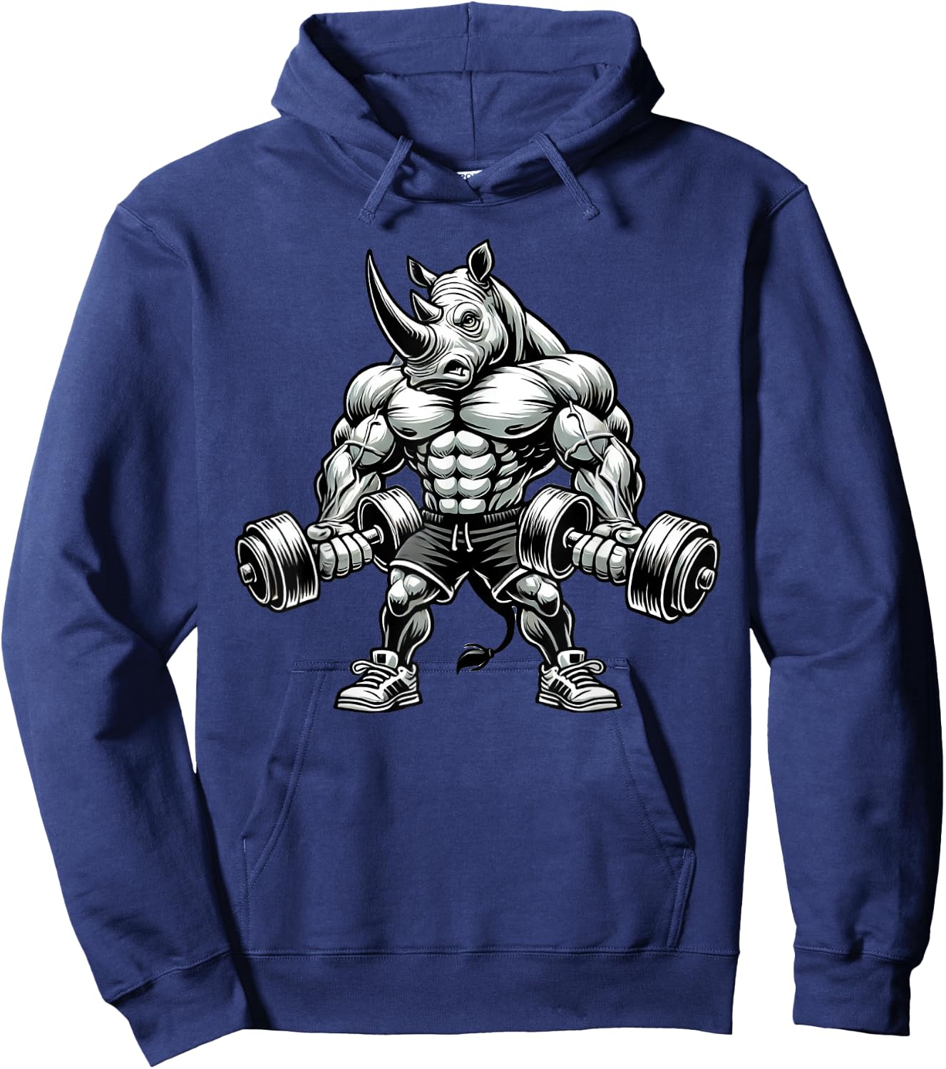 Rhino Powerlifting Weightlifting Gym Workout Hoodie - Hoodie | Navy