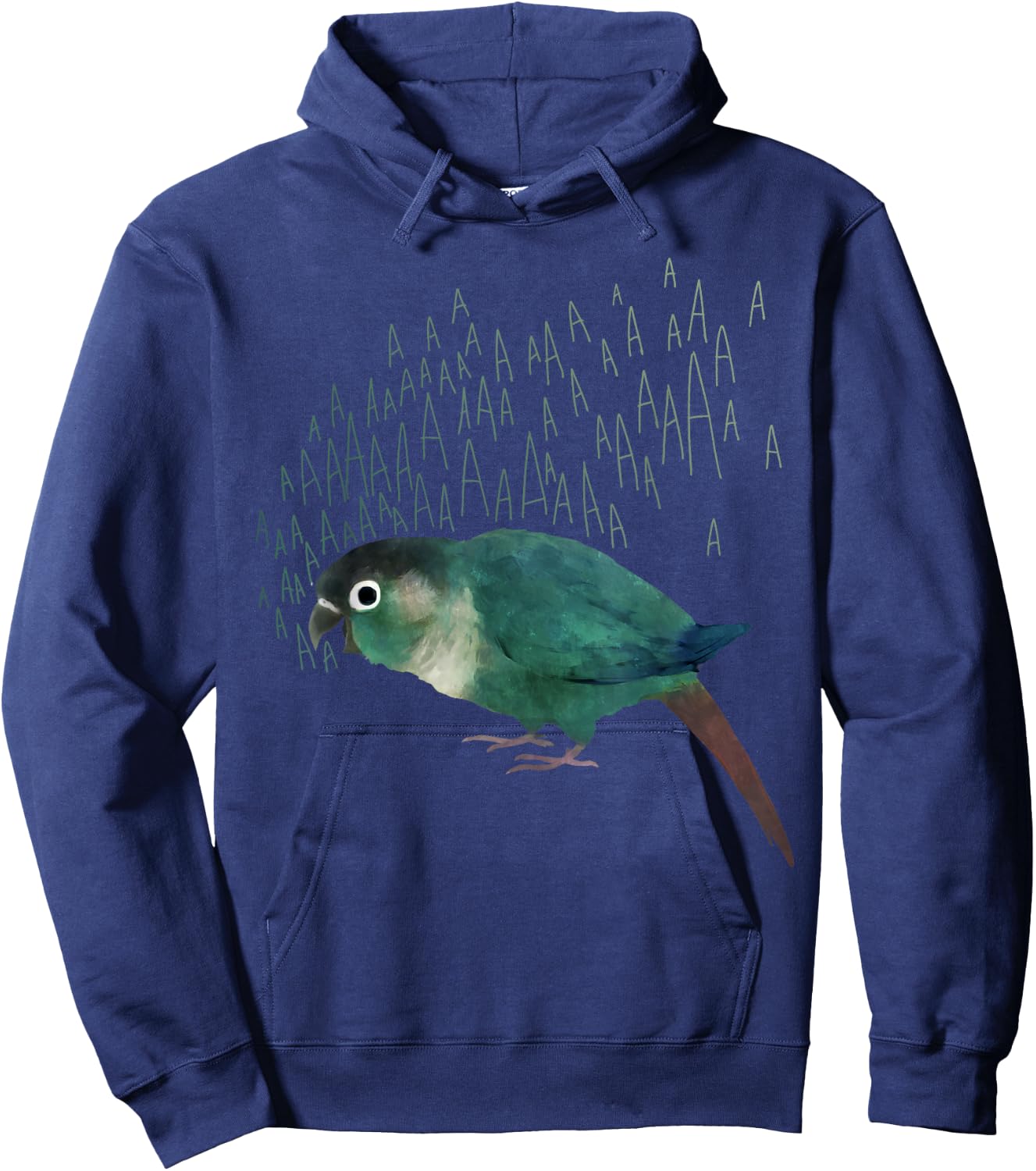Screaming Turquoise Green Cheek Conure Hoodie - Hoodie | Navy