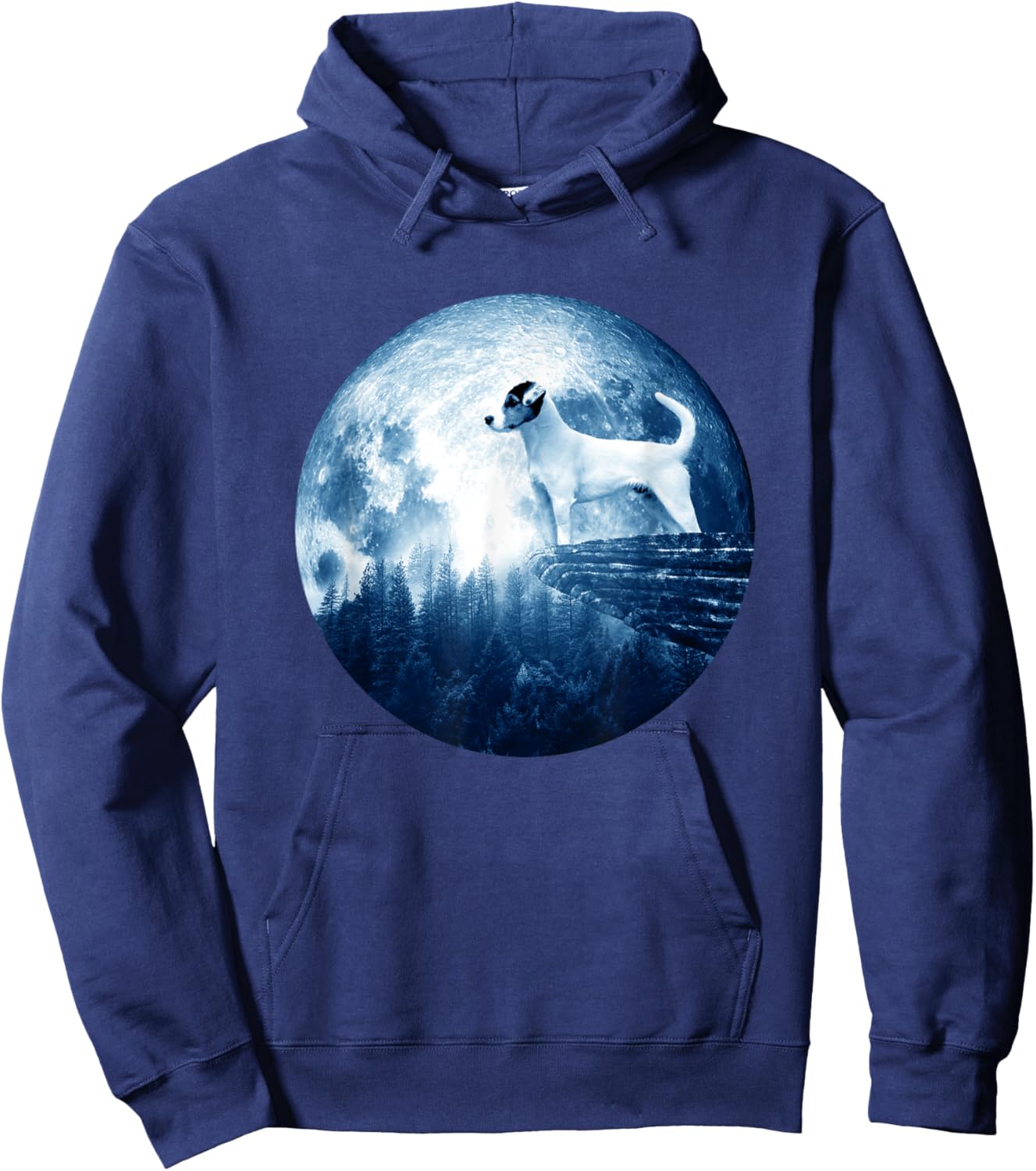 Parson Russell Terrier Dog Moon Dog Mom Dad Dog Lovers Hoodie - Hoodie | Navy