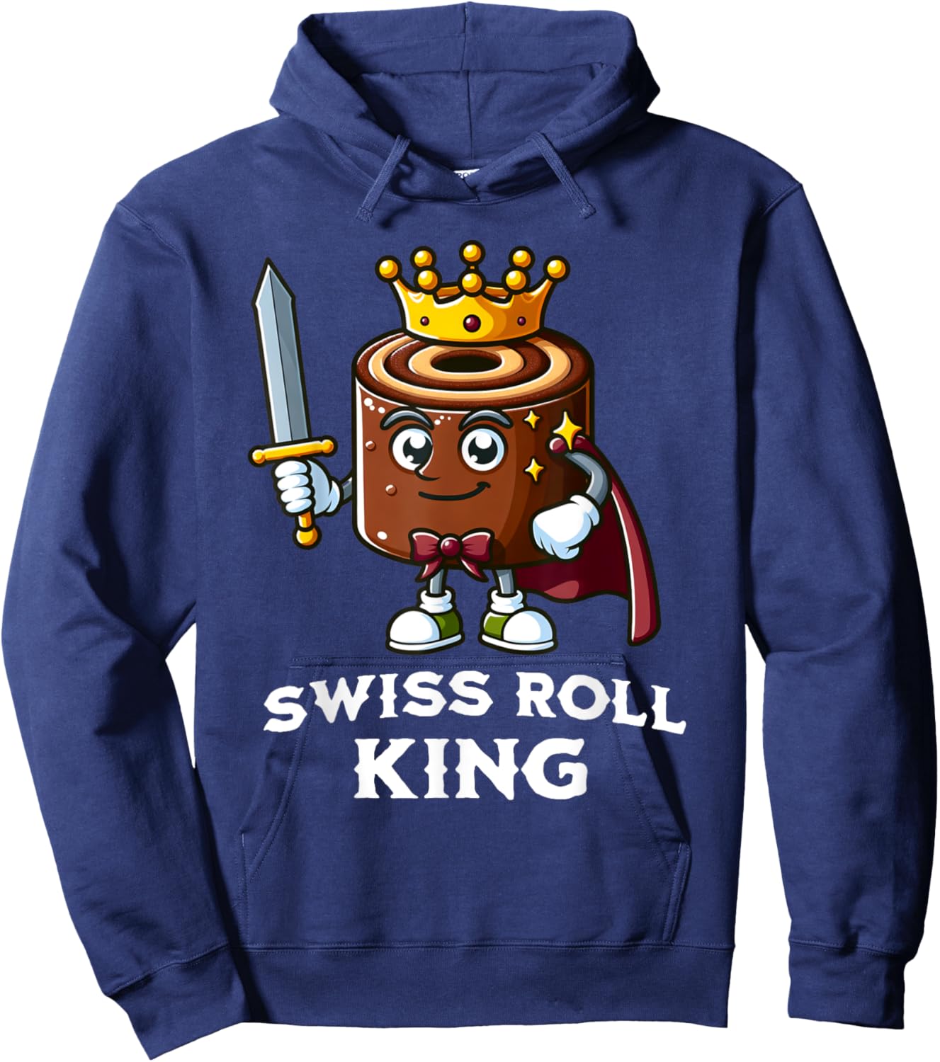 Swiss Roll King Funny Swiss Roll Lover Illustration Hoodie - Hoodie | Navy