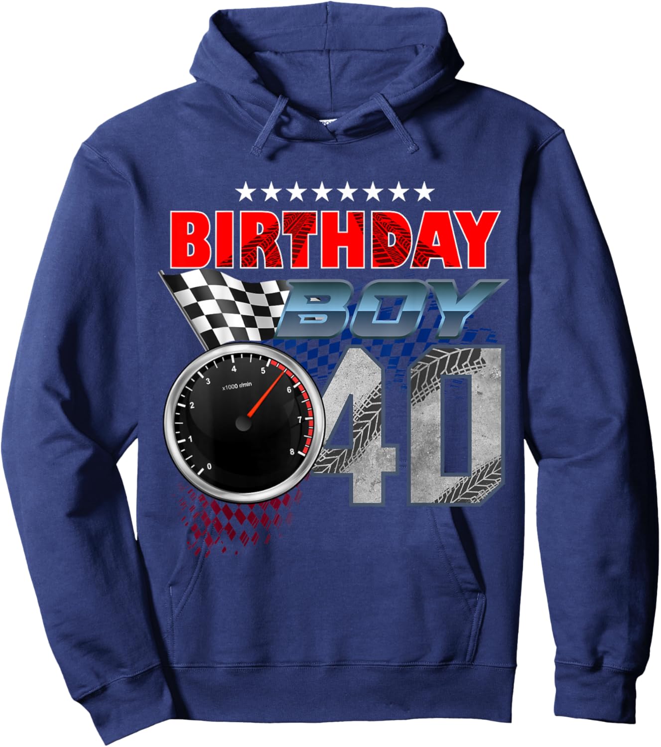 Racing Car 40th Birthday Boy Race Car Driver 40 Year Old Hoodie - Hoodie | Navy