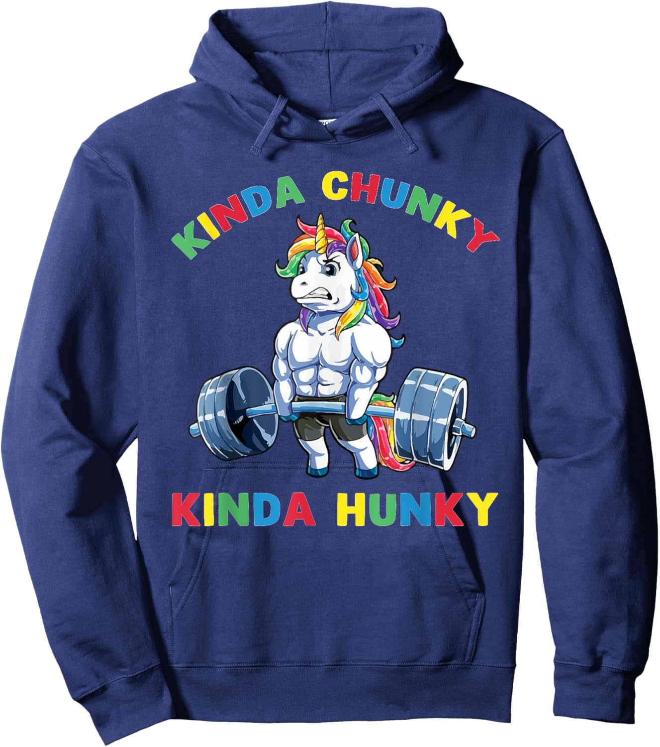 Kinda Chunky Kinda Hunky Weightlifting Bodybuilding Gym Hoodie - Hoodie | Navy