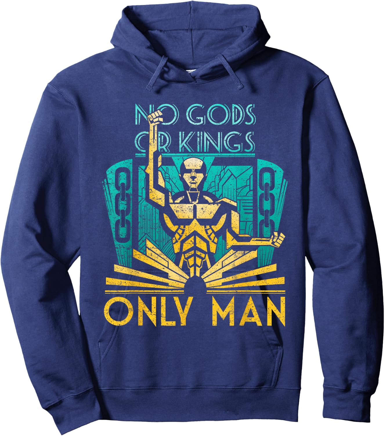 Objectivist Atheist Libertarian No Gods or Kings Only Man Hoodie - Hoodie | Navy