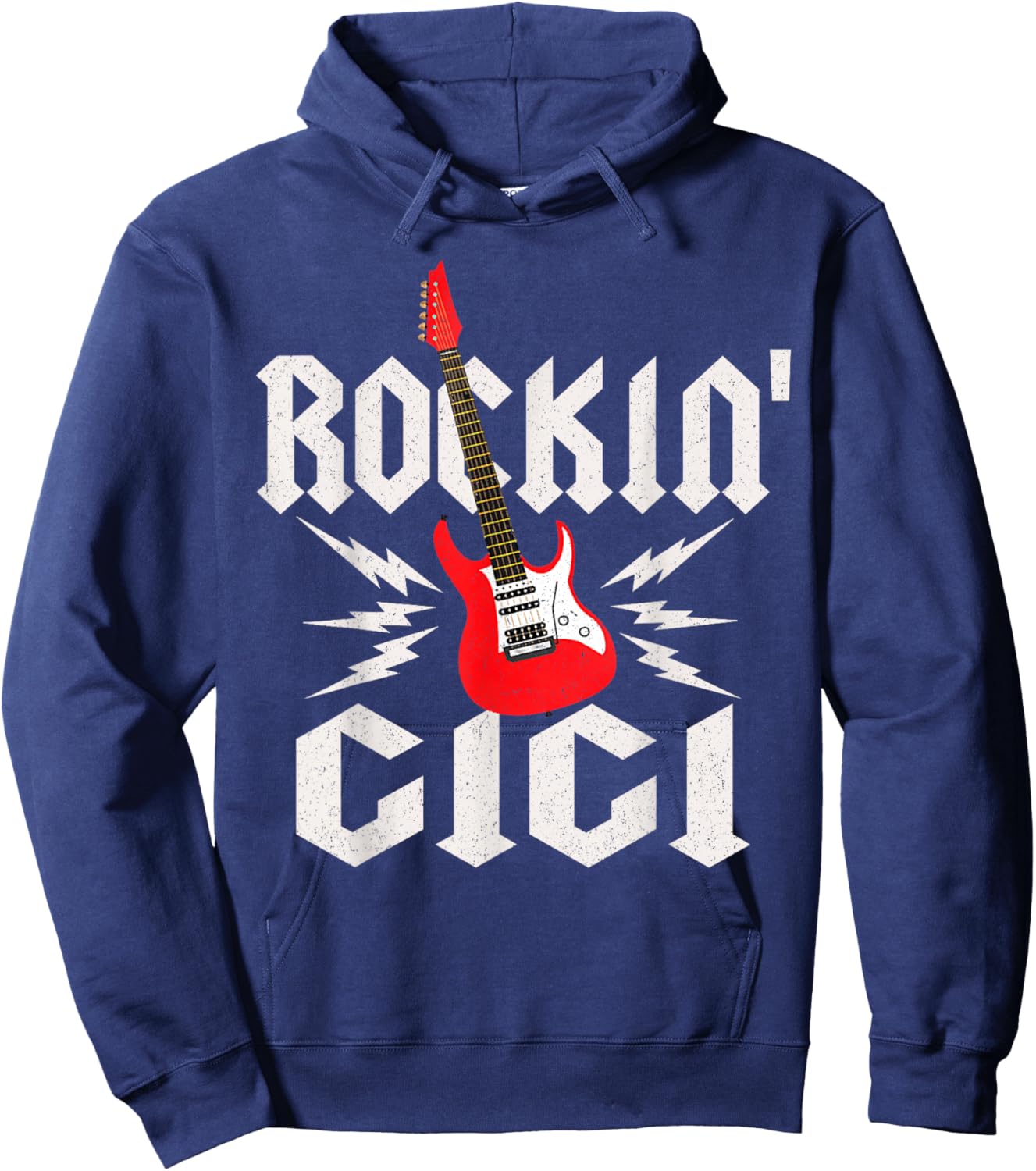 Gigi Rockin One Birthday Family Matching Rock Guitar Hoodie - Hoodie | Navy