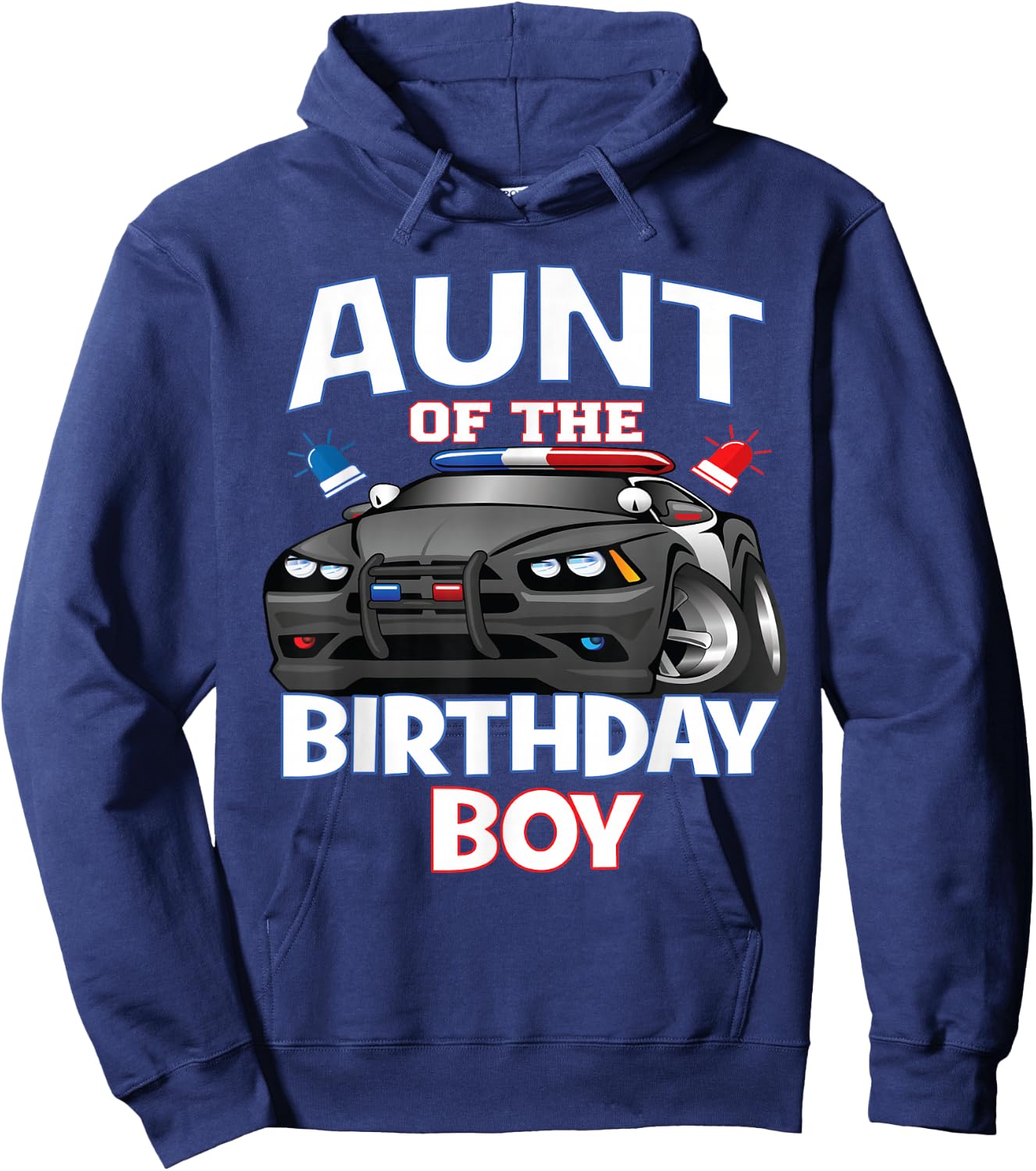 Aunt Of The Birthday Boy Policeman Officer Party Hoodie - Hoodie | Navy