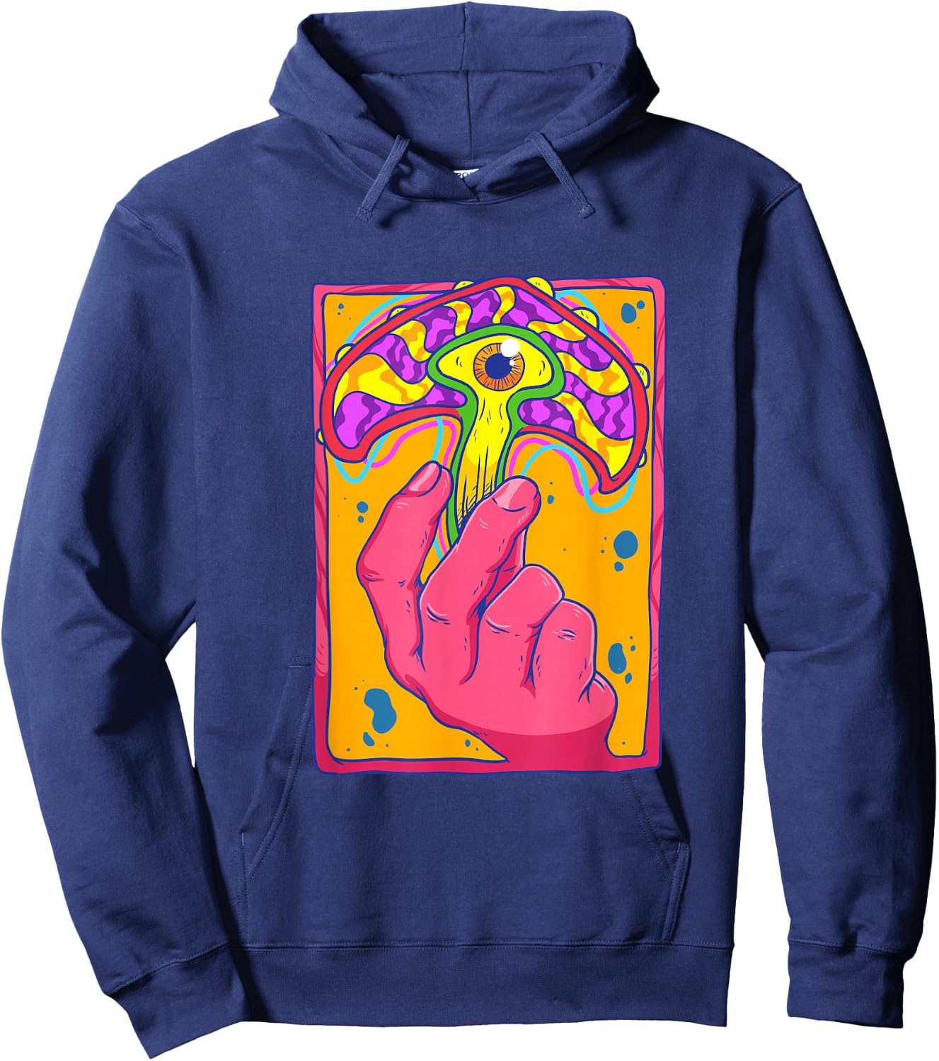 Psychedelic Mushroom Shirt Weirdcore Magic Mushroom Lover Hoodie - Hoodie | Navy