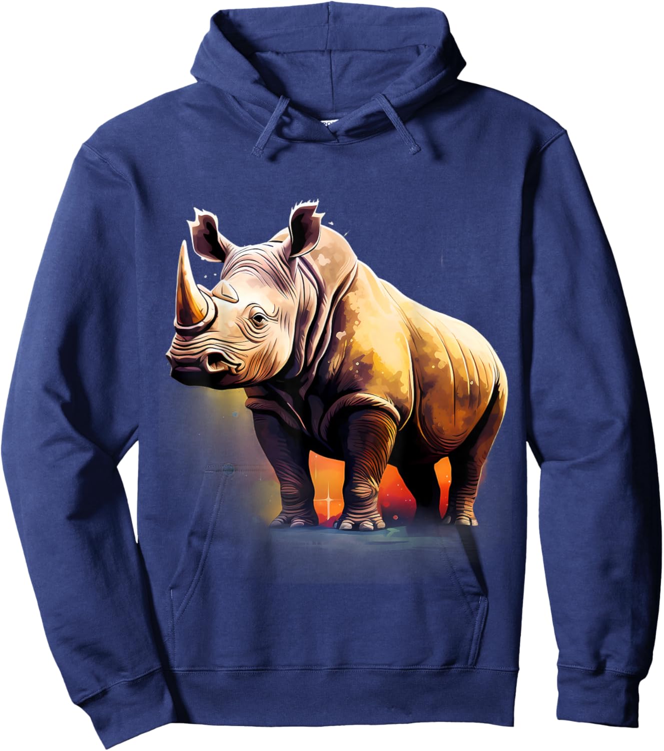 Rhino Artwork Wildlife Rhinoceros African Animal Lovers Hoodie - Hoodie | Navy