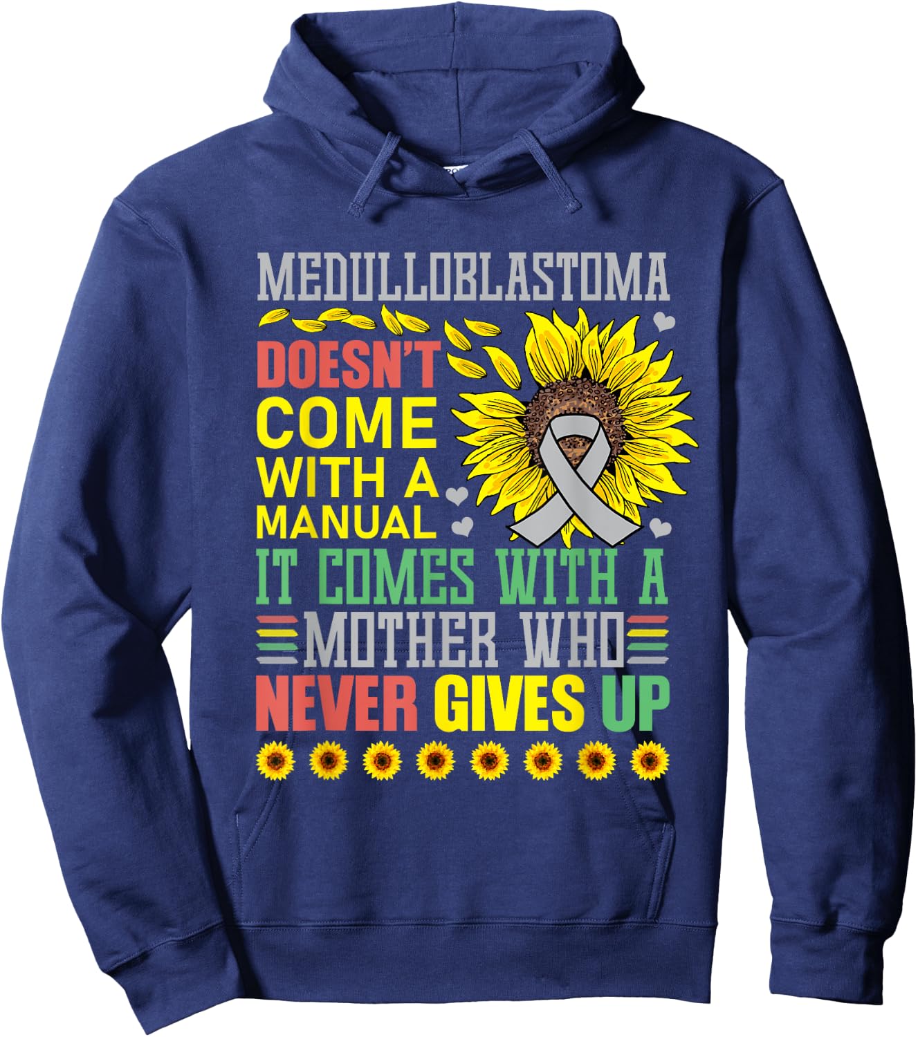Medulloblastoma Awareness Warrior Supporter Hoodie - Hoodie | Navy
