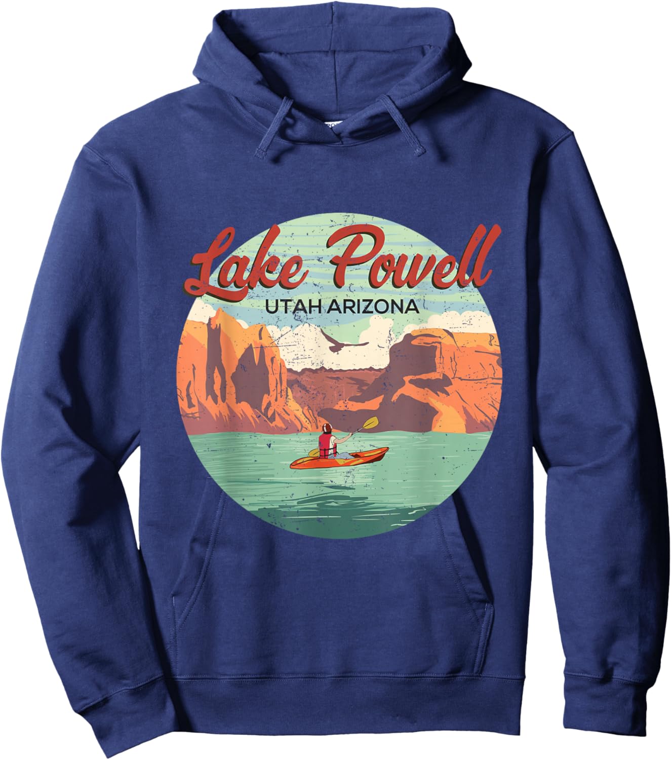 Boating In Lake Powell Utah Arizona Vintage Travel Souvenir Hoodie - Hoodie | Navy