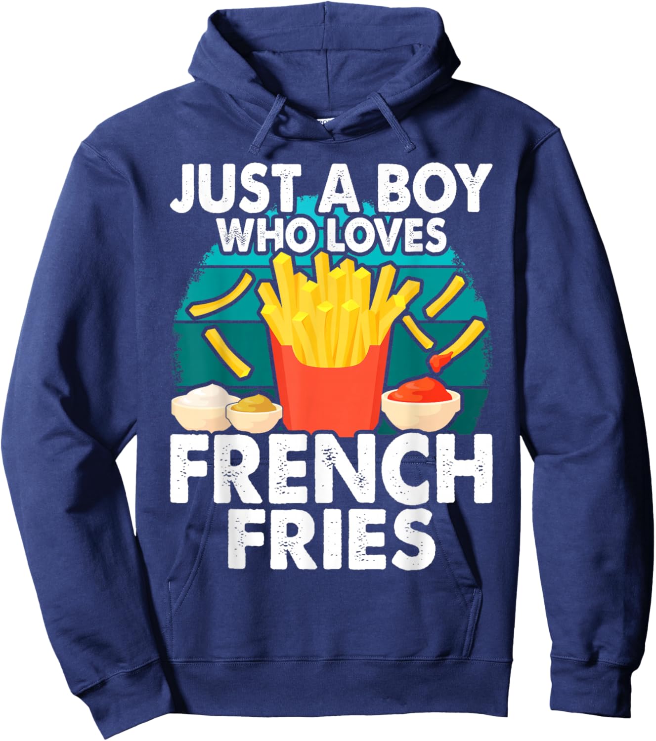 Cool Just a Boy Who Loves French Fries Boys Kids Toddler Hoodie - Hoodie | Navy