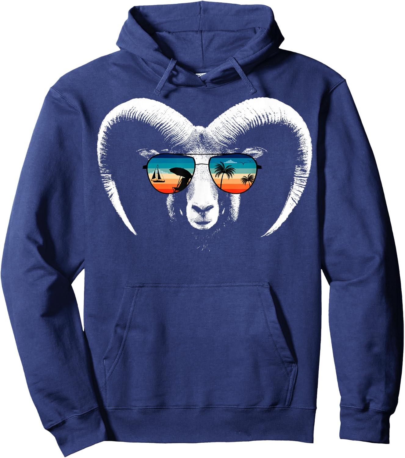 RAM Shirts With Glasses Sunglasses Retro Style Hoodie - Hoodie | Navy