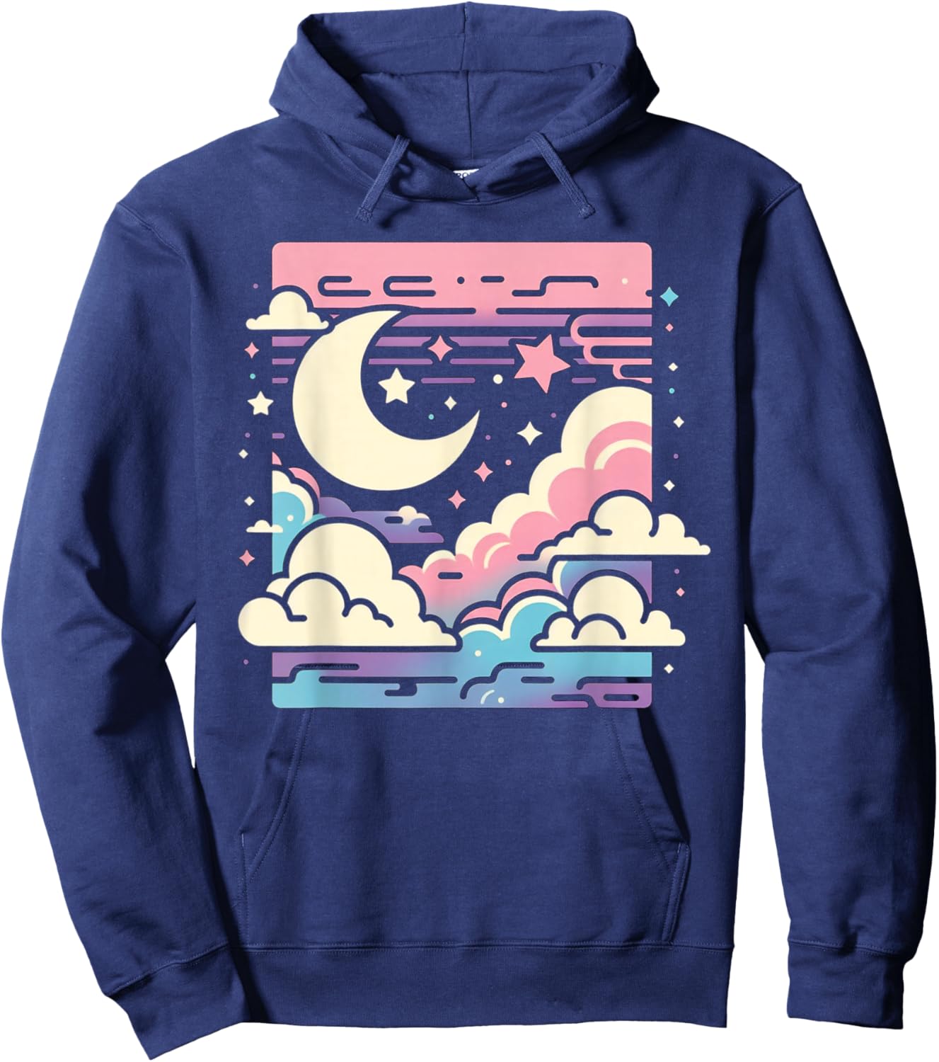 Clouds Vaporwave Aesthetic Japanese Anime Kawaii Hoodie - Hoodie | Navy