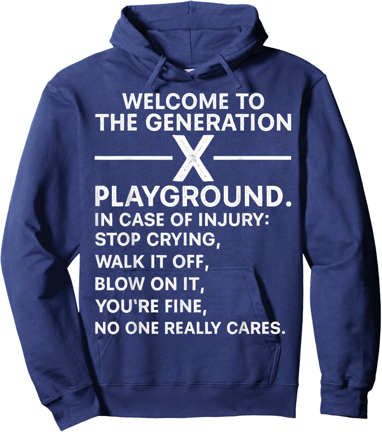 Funny 60s 70s 80s Men Women Welcome To The Gen X Playground Hoodie - Hoodie | Navy
