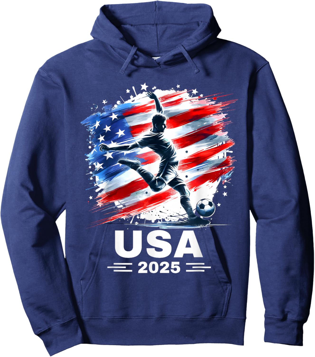 American Flag Soccer Apparel Soccer 2025 Hoodie - Hoodie | Navy