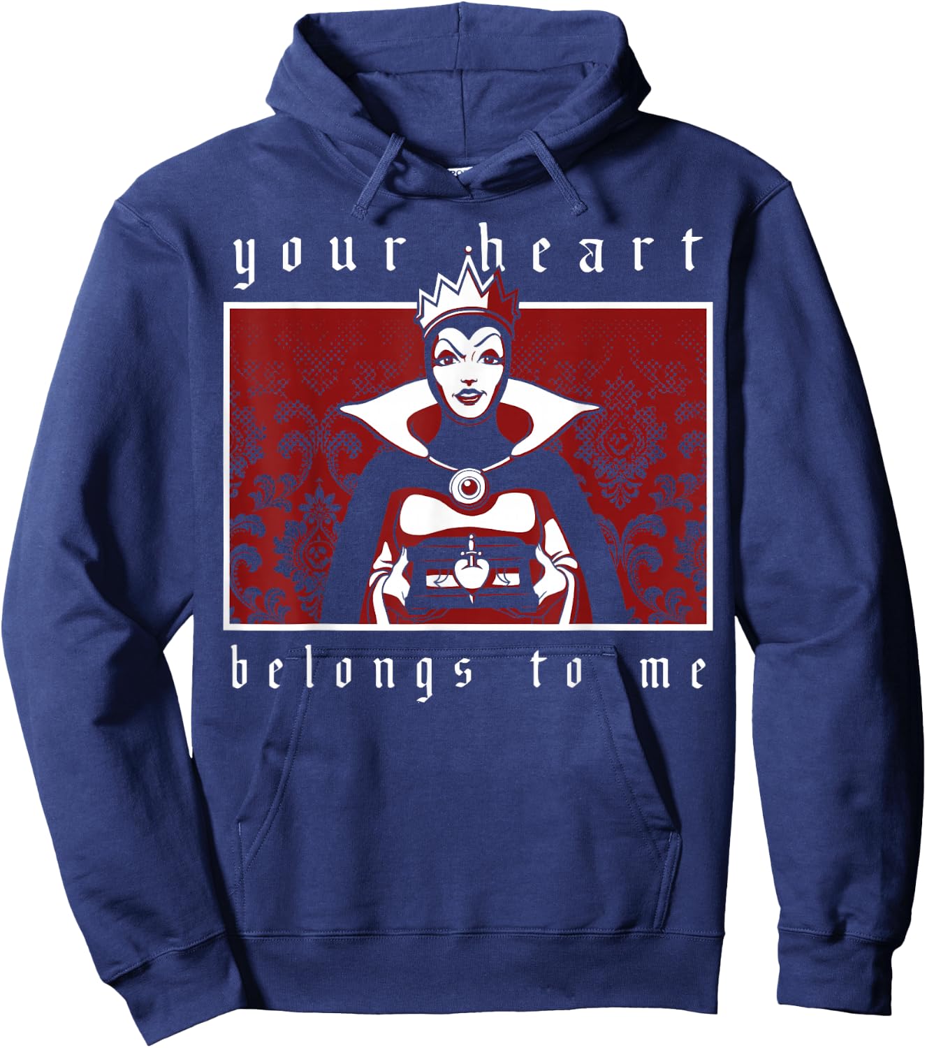 Disney Villains Valentine's Day Evil Queen Heart Portrait Hoodie - Hoodie | Navy