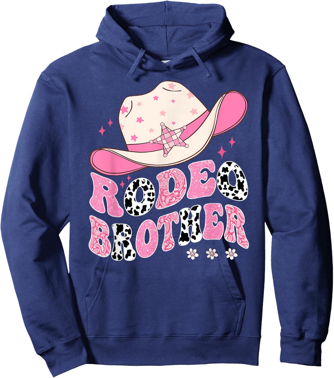 Rodeo Brother Pink CowGirl 1St Birthday Family Matching Hoodie - Hoodie | Navy