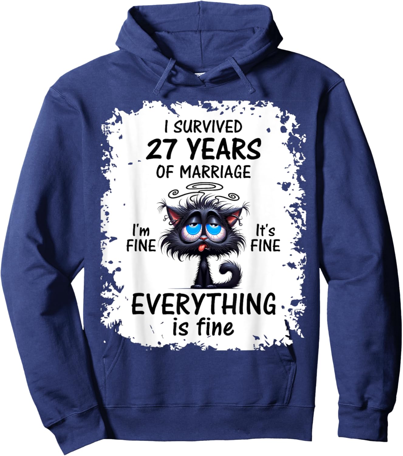 I Survived 27 Years Of Marriage Hoodie - Hoodie | Navy