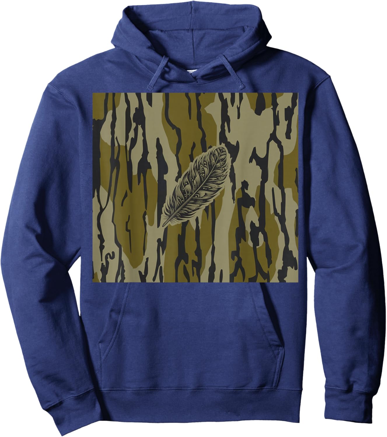 Turkey Feather Bottom lands Camo Hoodie - Hoodie | Navy