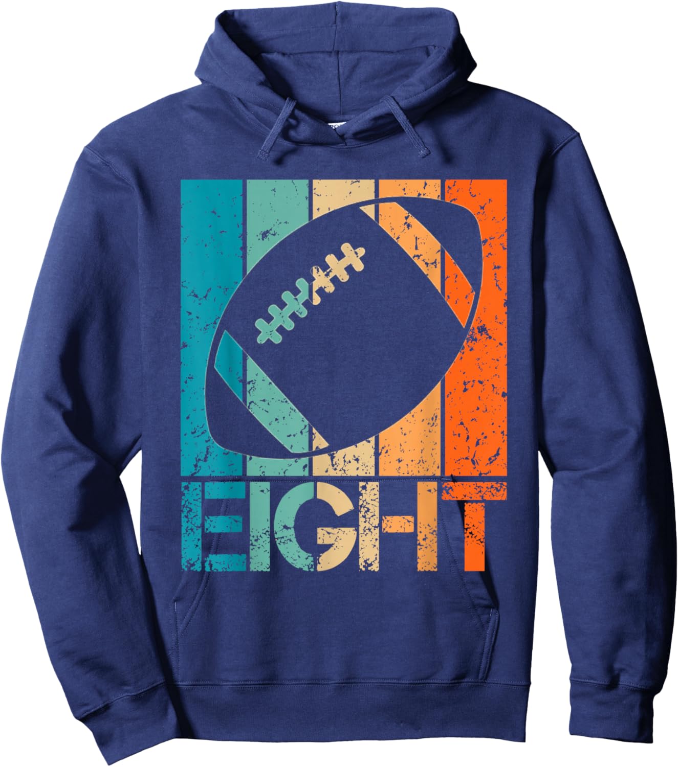 8th Football Birthday 8 Year Old 8yr Boys Birthday Football Hoodie - Hoodie | Navy