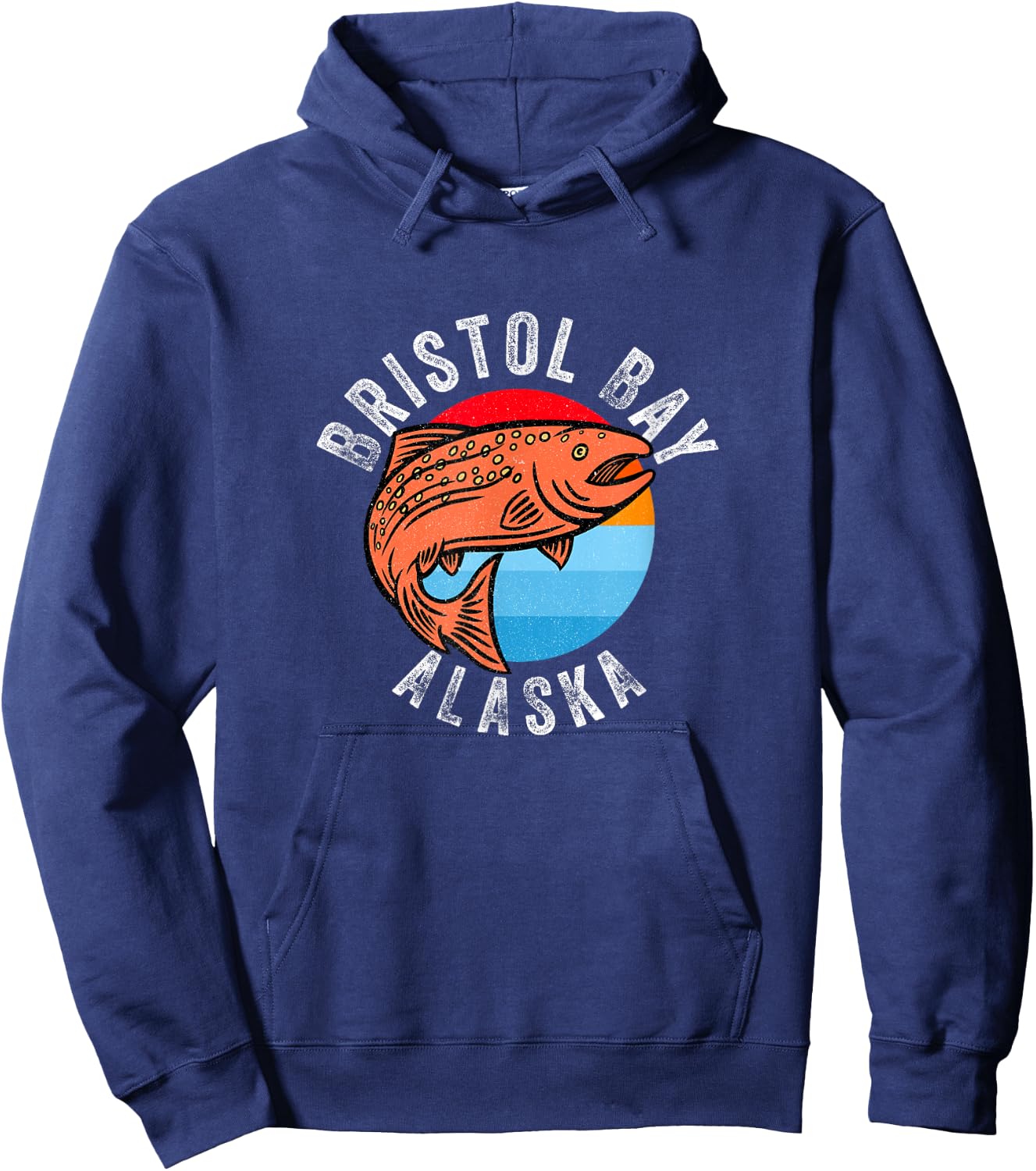Bristol Bay Alaska Fishing Salmon Angler Hoodie - Hoodie | Navy