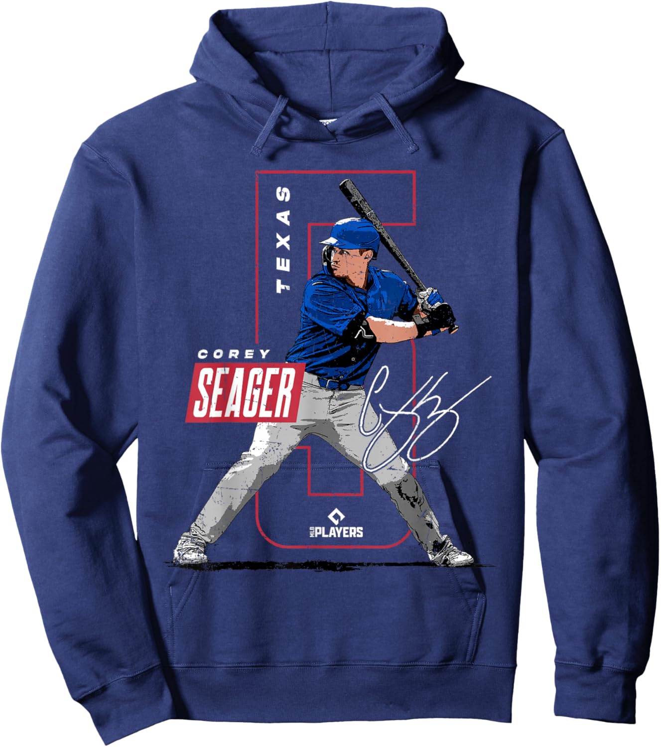 Corey Seager | Texas Baseball MLB Players | MLBSEA4052 Hoodie - Hoodie | Navy