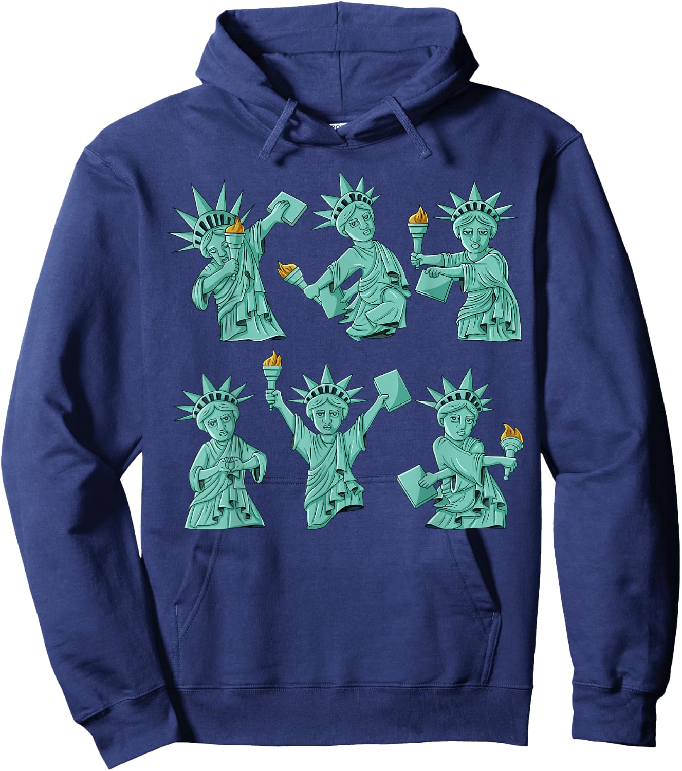 Dancing Statue of Liberty 4th of July USA Boys Girls Kids Hoodie - Hoodie | Navy