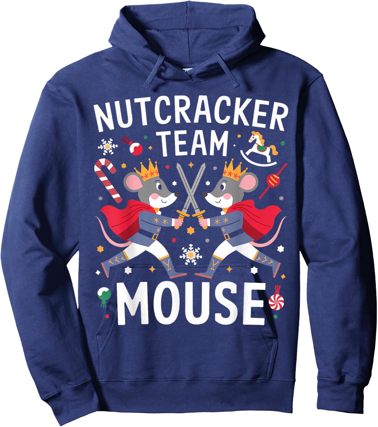 Funny Nutcracker Ballet Team Mouse Soldier Christmas Dance Hoodie - Hoodie | Navy