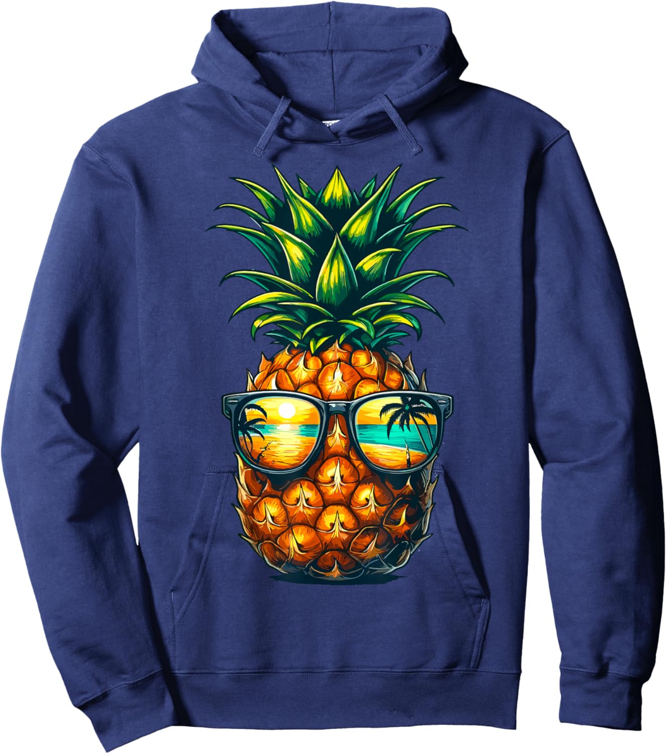 Pineapple Sunglasses Hawaiian Aloha Beaches Hawaii Hoodie - Hoodie | Navy