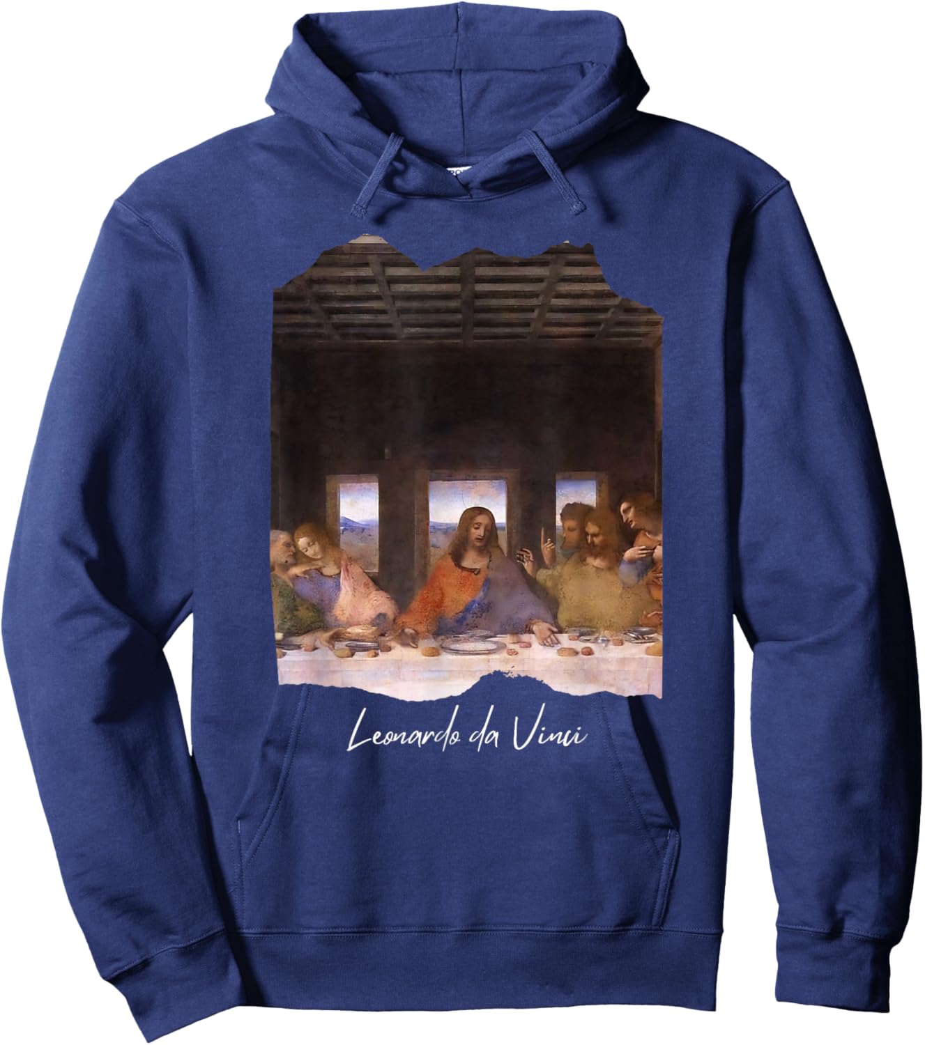 The Last Supper by Leonardo da Vinci Famous Painting Art Hoodie - Hoodie | Navy