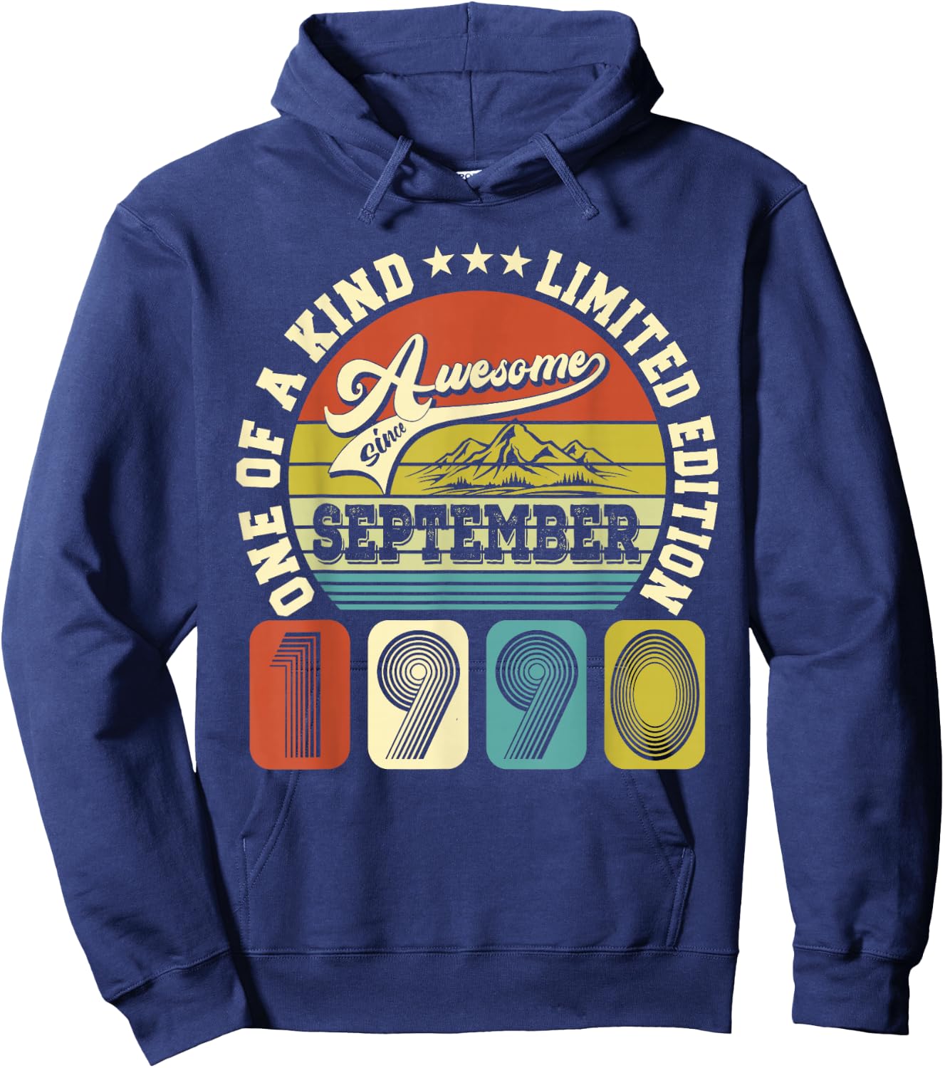 35 Years Old Gift 35th Birthday Awesome Since September 1990 Hoodie - Hoodie | Navy